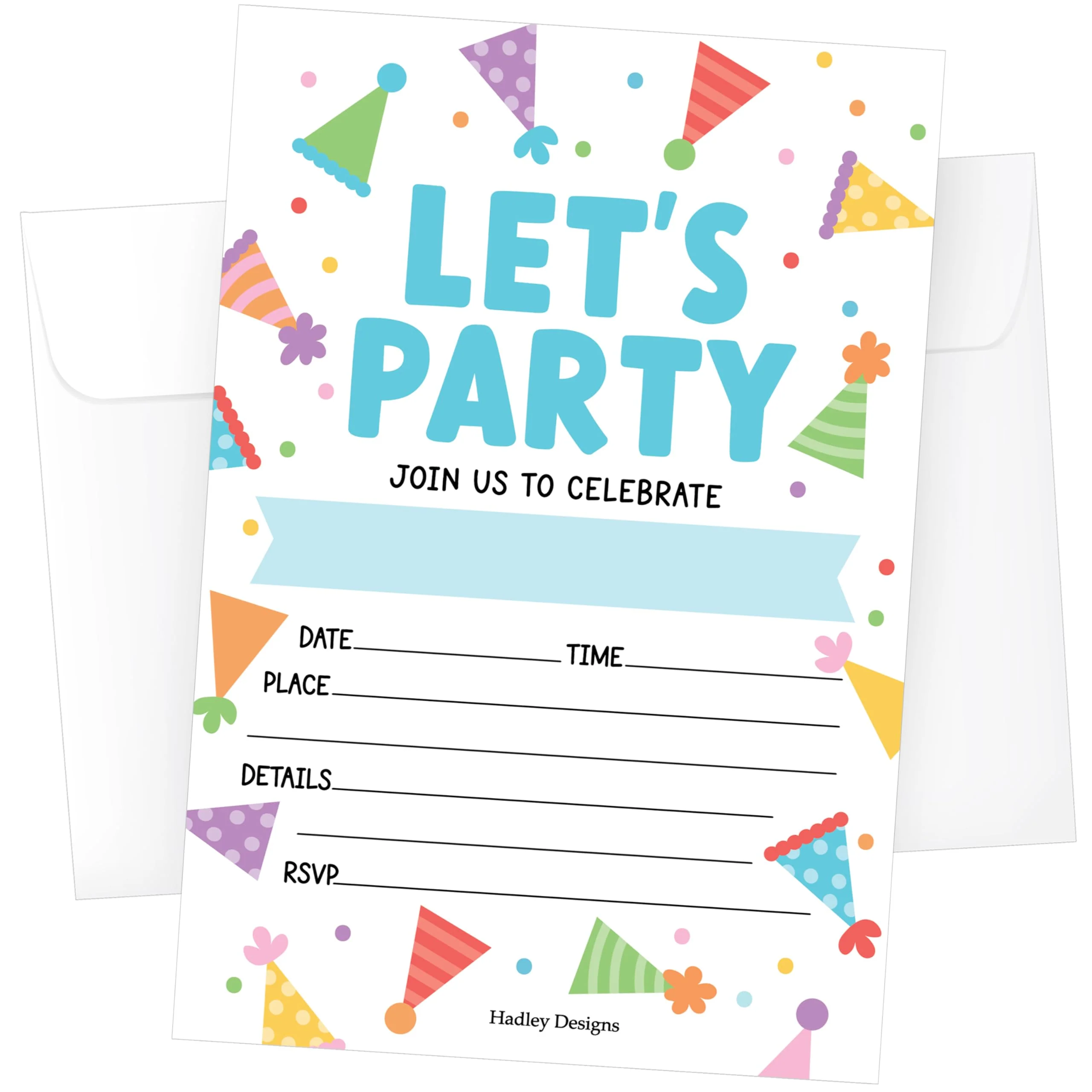 30 Kids Party Invitations – Fun Birthday Invitations with Envelopes – Complete Set for Boys & Girls