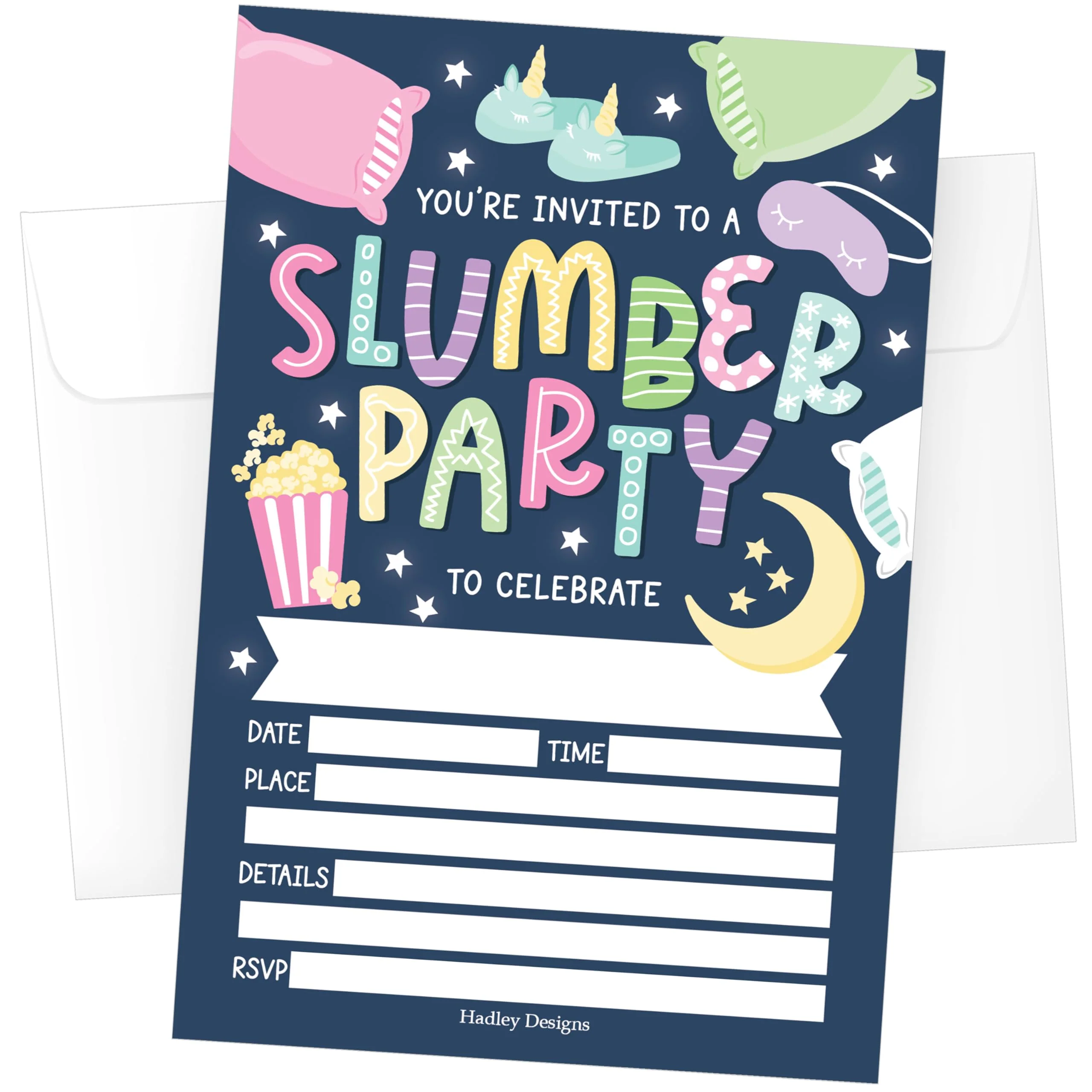 30 Kids Party Invitations – Fun Birthday Invitations with Envelopes – Complete Set for Boys & Girls