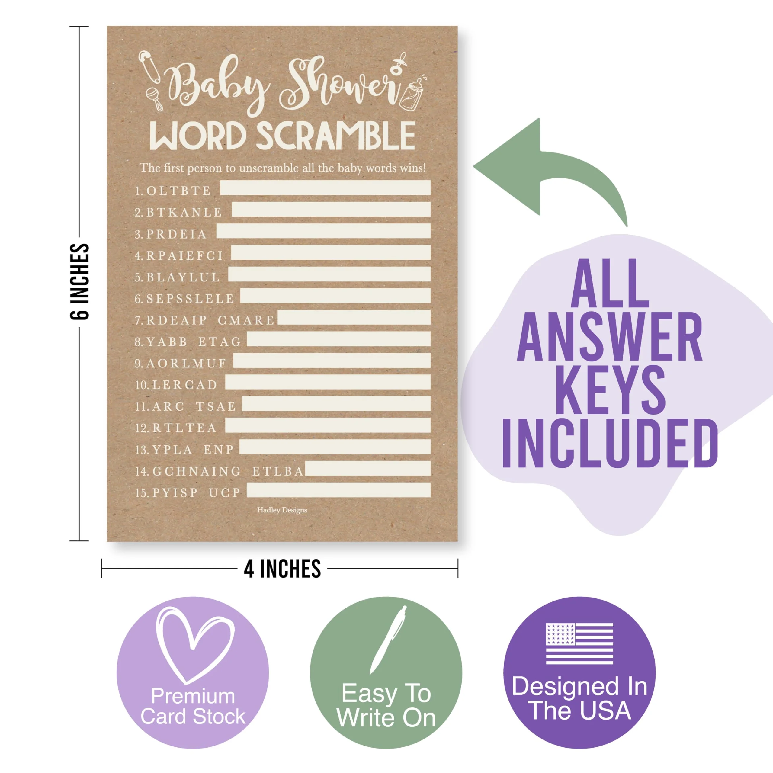 40 Baby Shower Games for Guests – Predictions & Advice Cards, Word Scramble, Who Knows Mommy Best – Different Themes for Boys & Girls - Image 5