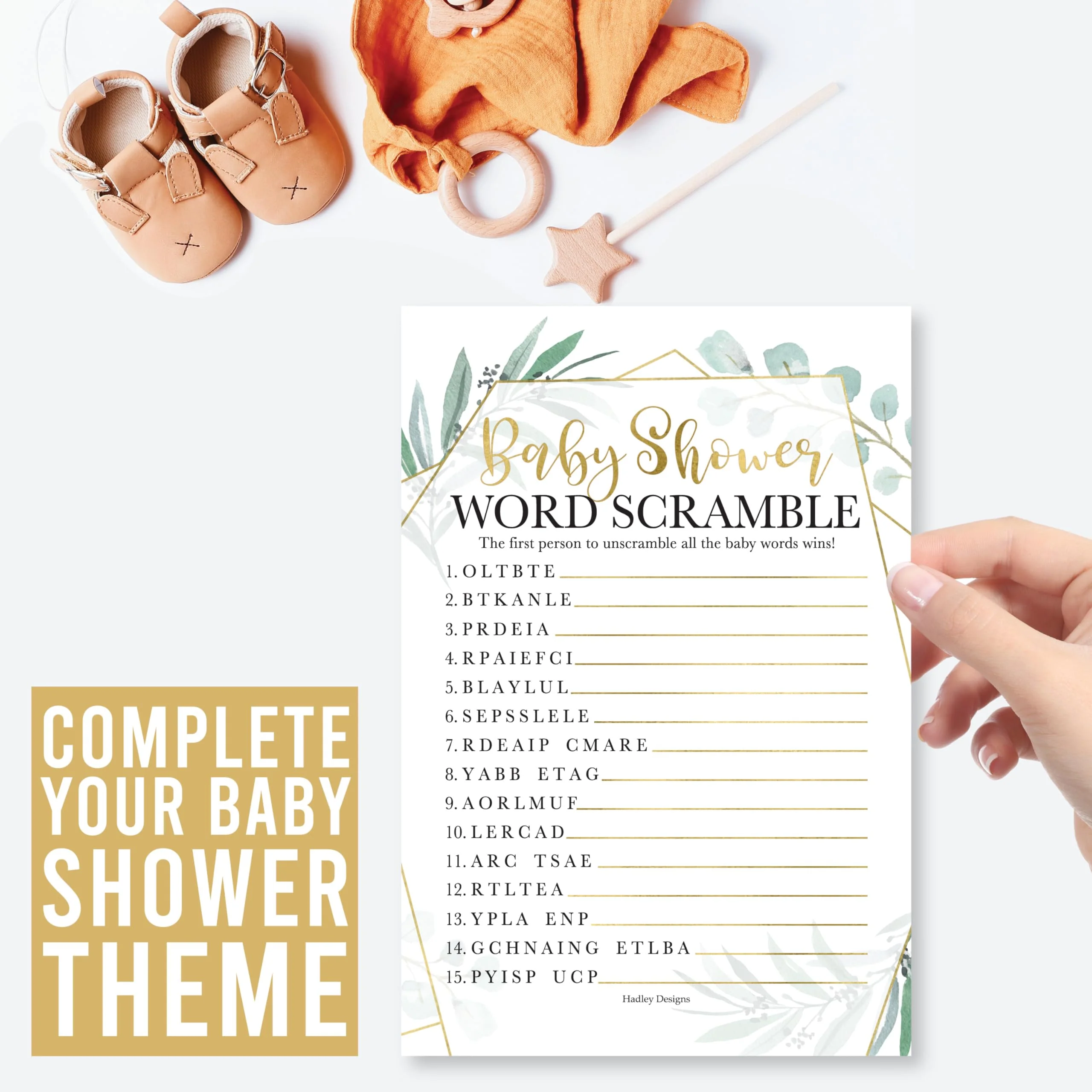 50 Baby Shower Games for Guests – Predictions & Advice Cards, Word Scramble – Different Themes for Boys & Girls - Image 9