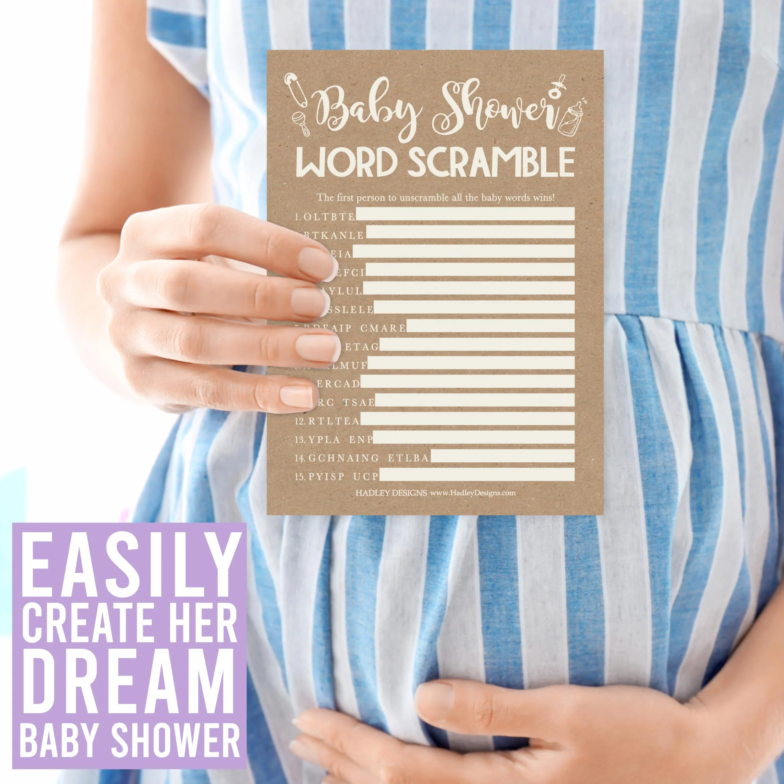 50 Baby Shower Games for Guests – Predictions & Advice Cards, Word Scramble – Different Themes for Boys & Girls - Image 8