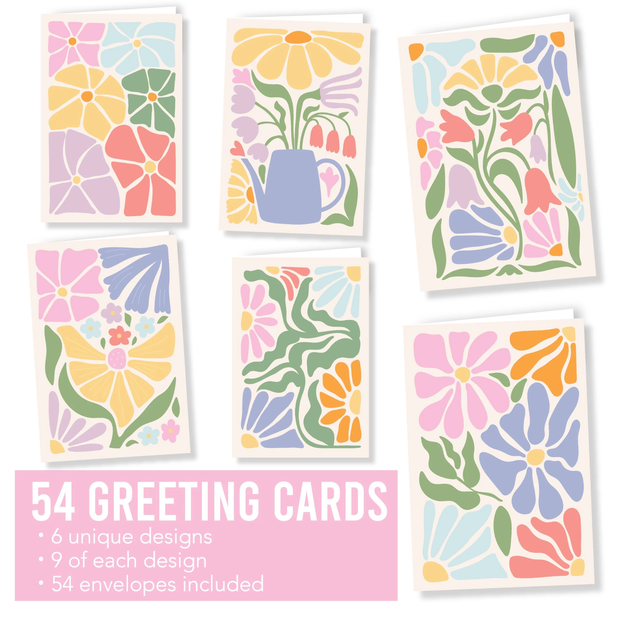 54 Blank Notecards with Envelopes – Bulk Stationery Set, Birthday & Thank You Greeting Cards – Blank Cards for All Occasions - Image 3