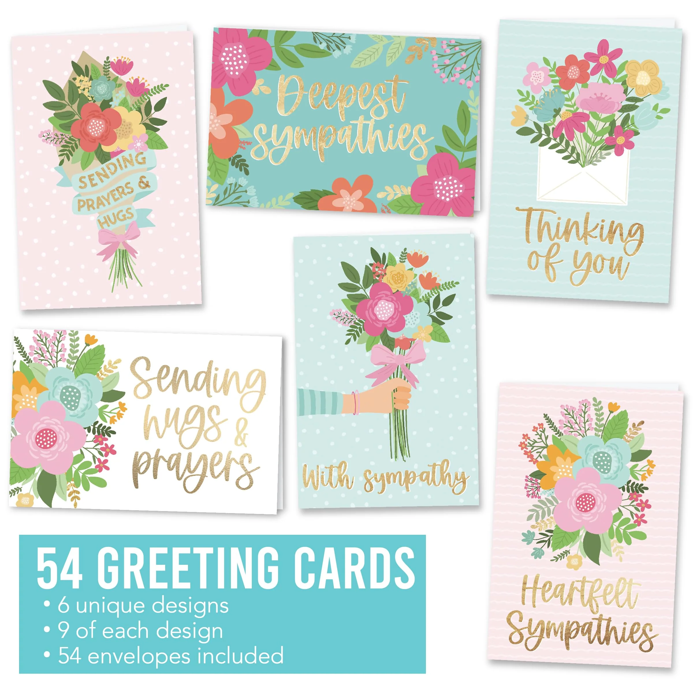 54 Sympathy Cards for Loss – Blank Condolence & 'I'm Sorry for Your Loss' Cards with Envelopes – Heartfelt Bereavement Cards Bulk - Image 3
