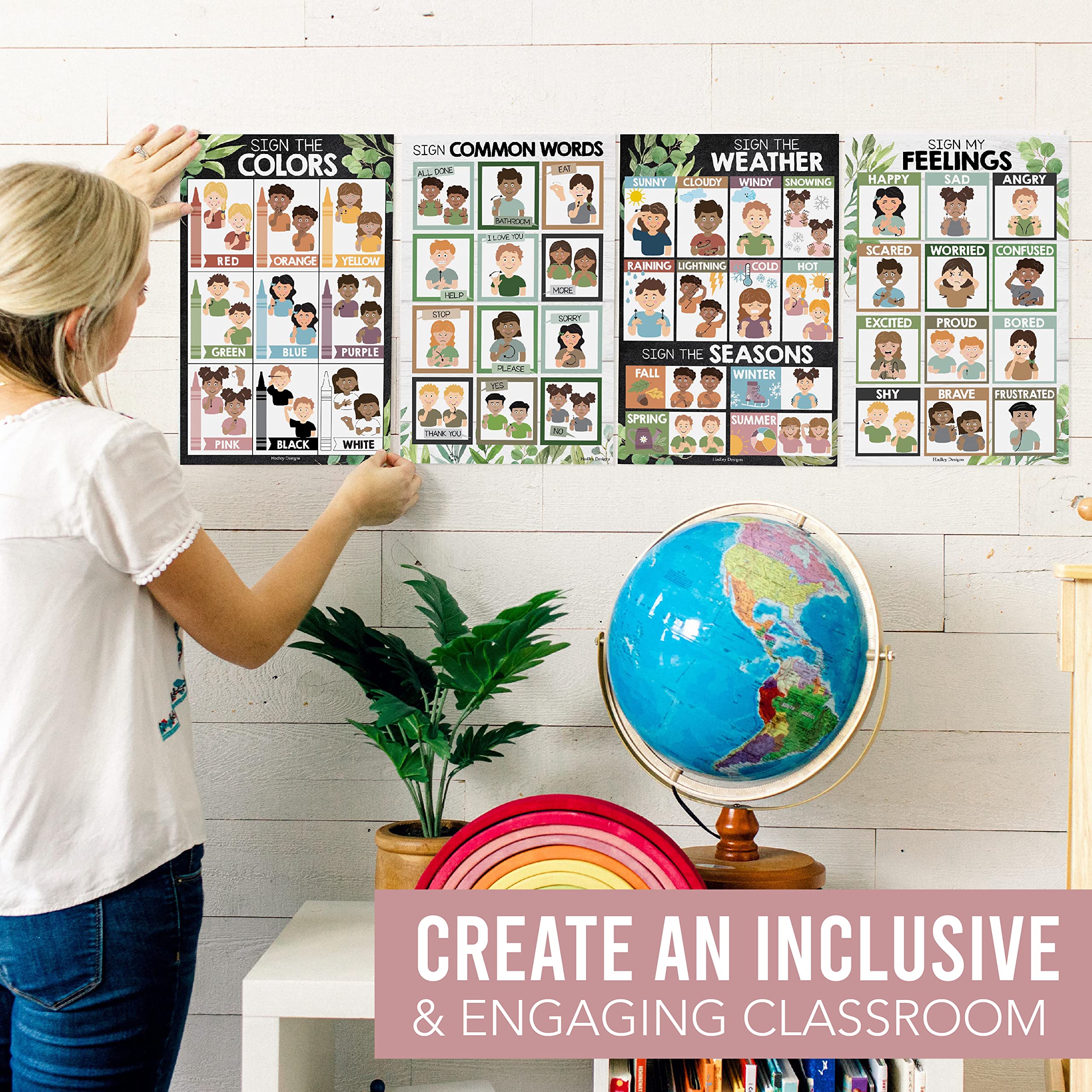 ASL Sign Language Kit: Greenery 8 Poster Set - Image 9