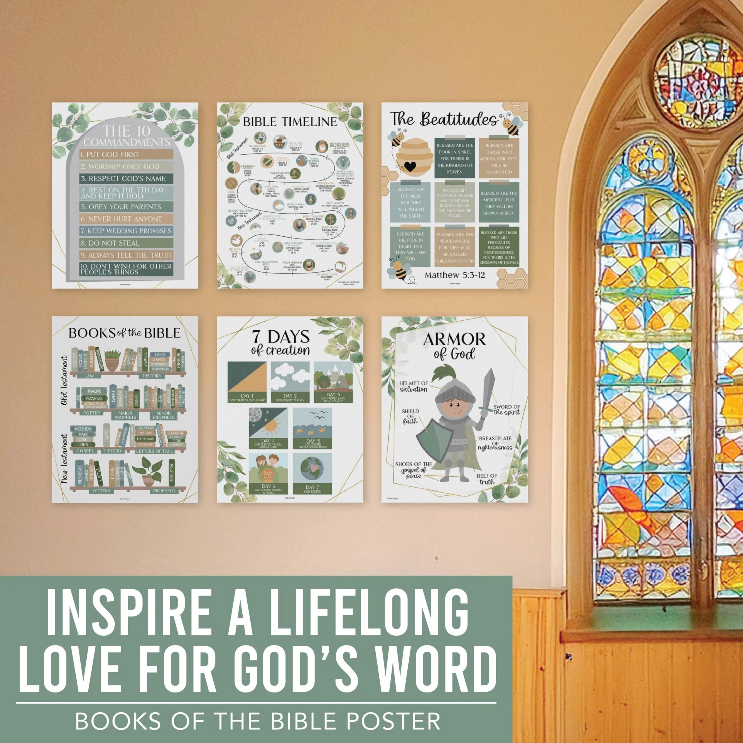 Bible Learning Kit, Greenery 9 Poster Pack - Image 5