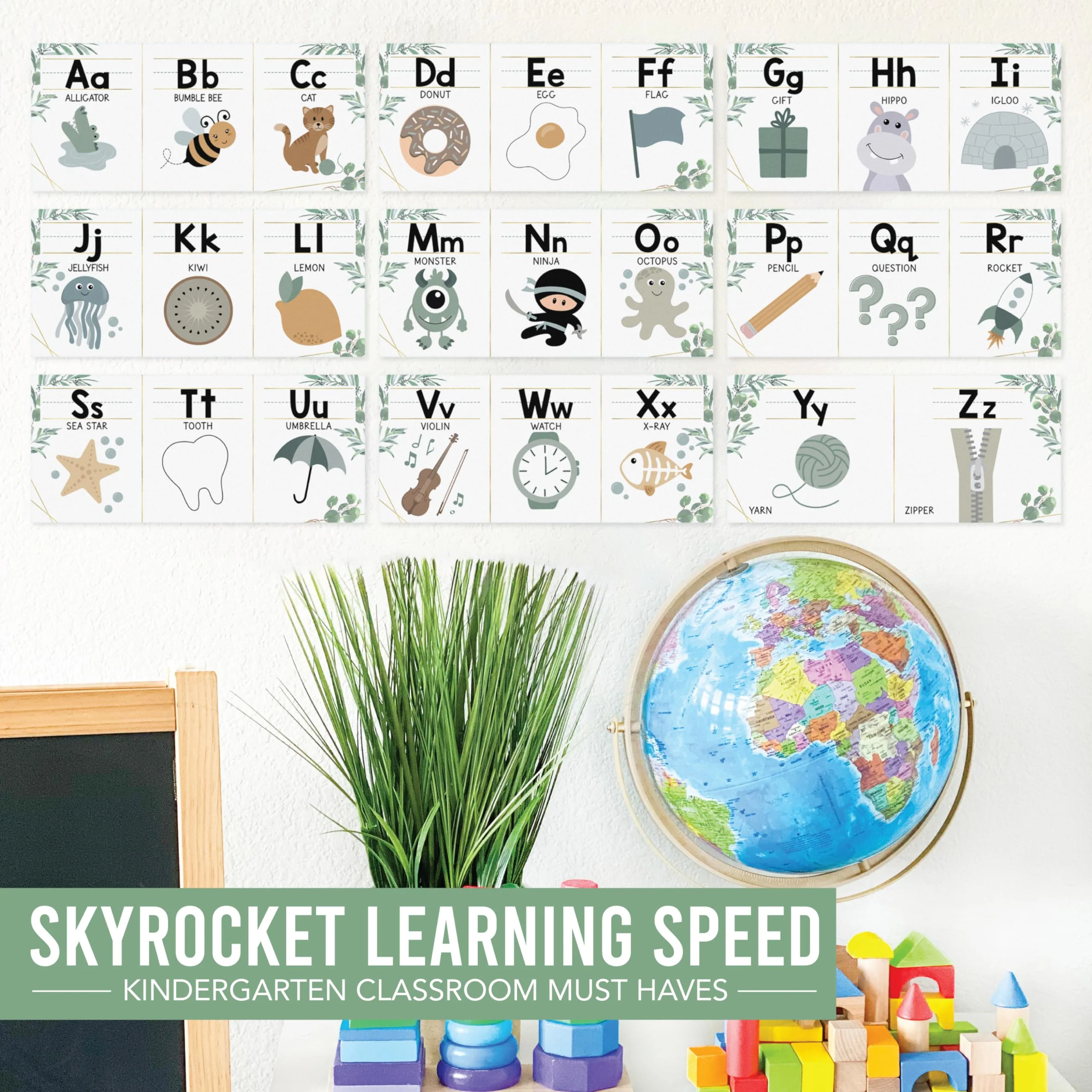 Alphabet Bulletin Board for Classroom Wall - ABC Posters, Alphabet Wall Chart, Number Line, Classroom Supplies - Image 3