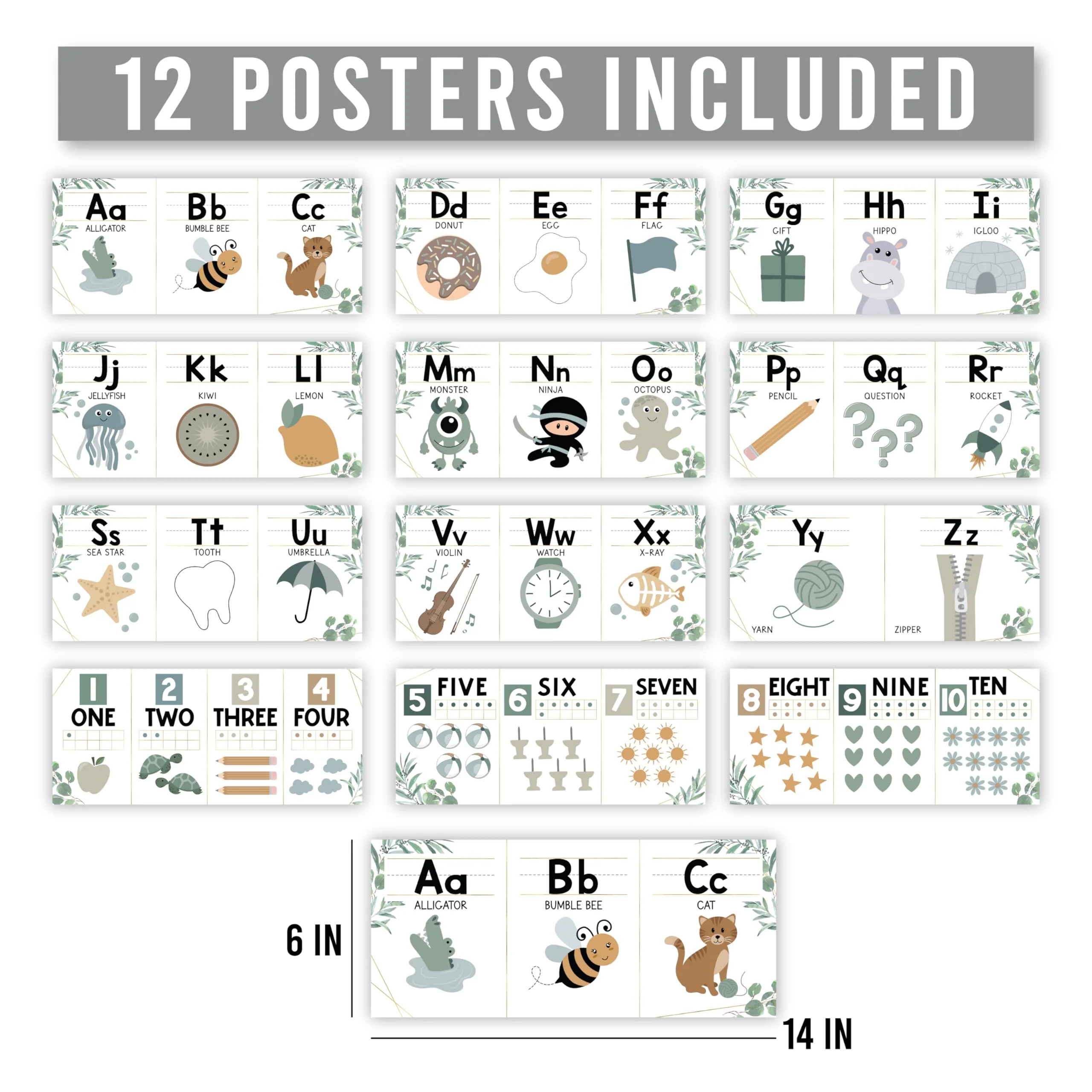 Alphabet Bulletin Board for Classroom Wall - ABC Posters, Alphabet Wall Chart, Number Line, Classroom Supplies - Image 4