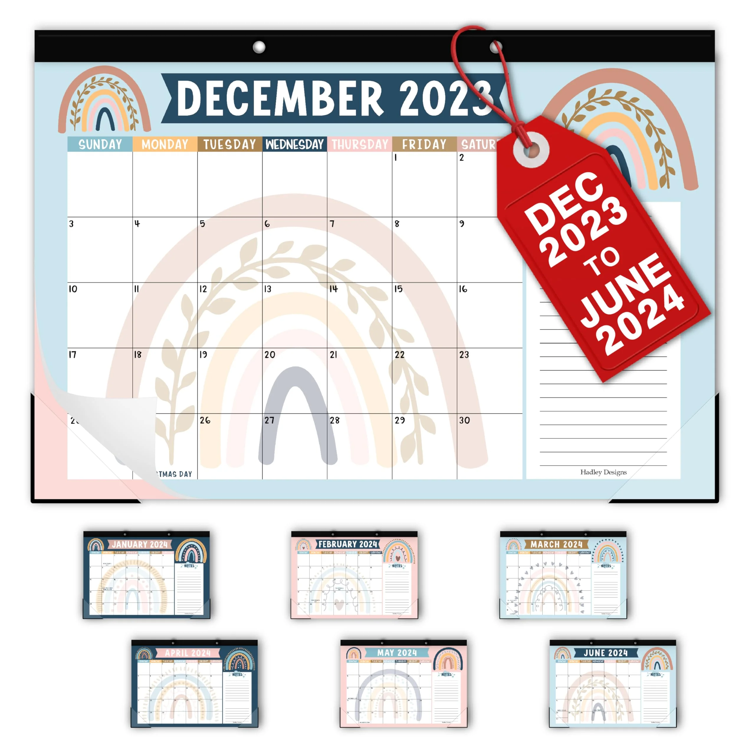Boho Large Desk Calendar 2023-2024 Calendar Desk Pad - 18 Month Calendar For Desk Calendars 2023-2024, 2023 Desk Planner 2023 Desk Calendar 11x17, Large Calendar 2023-2024 For Wall Calender 2023