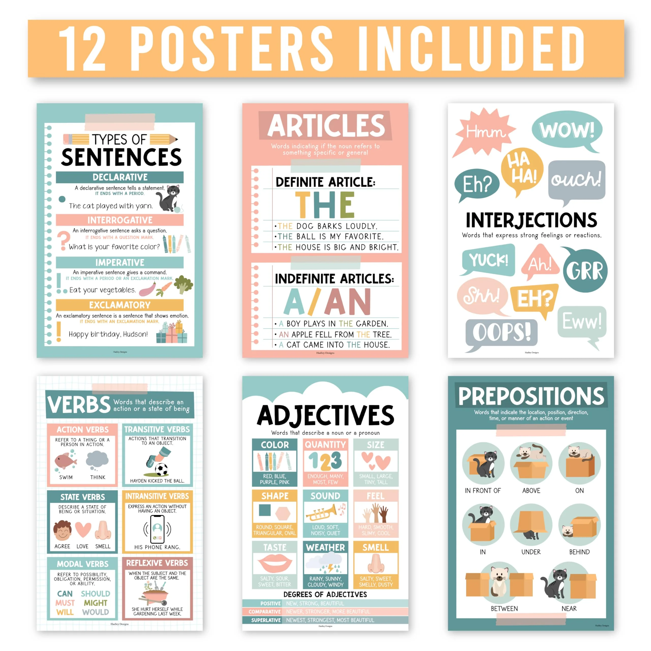 Boho Muted - Parts of Speech Posters - Image 3