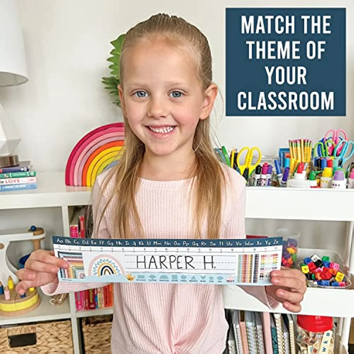 Classroom Name Plates, Boho Rainbow Pack of 25 - Image 5