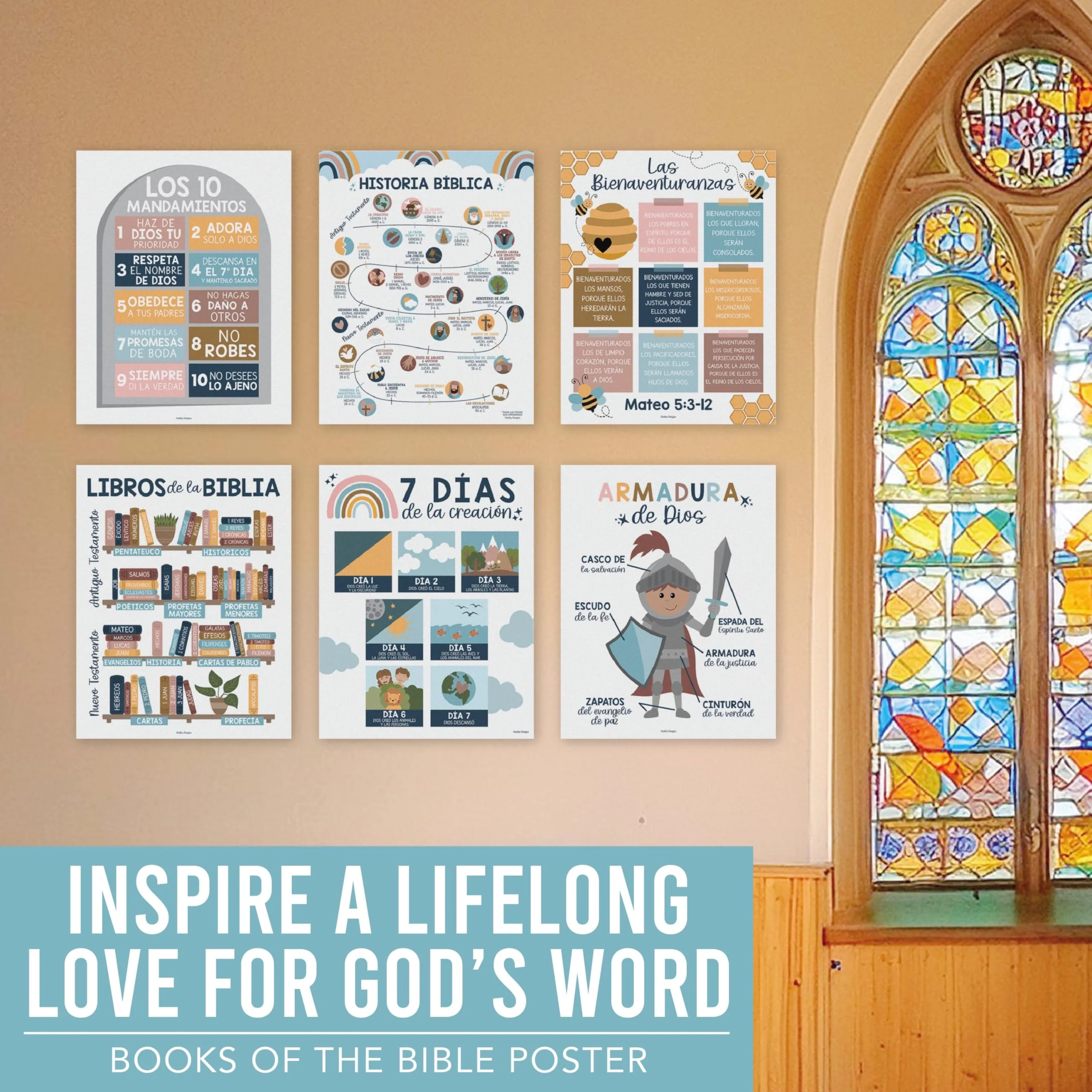 Boho Rainbow Spanish Bible Posters - Image 4