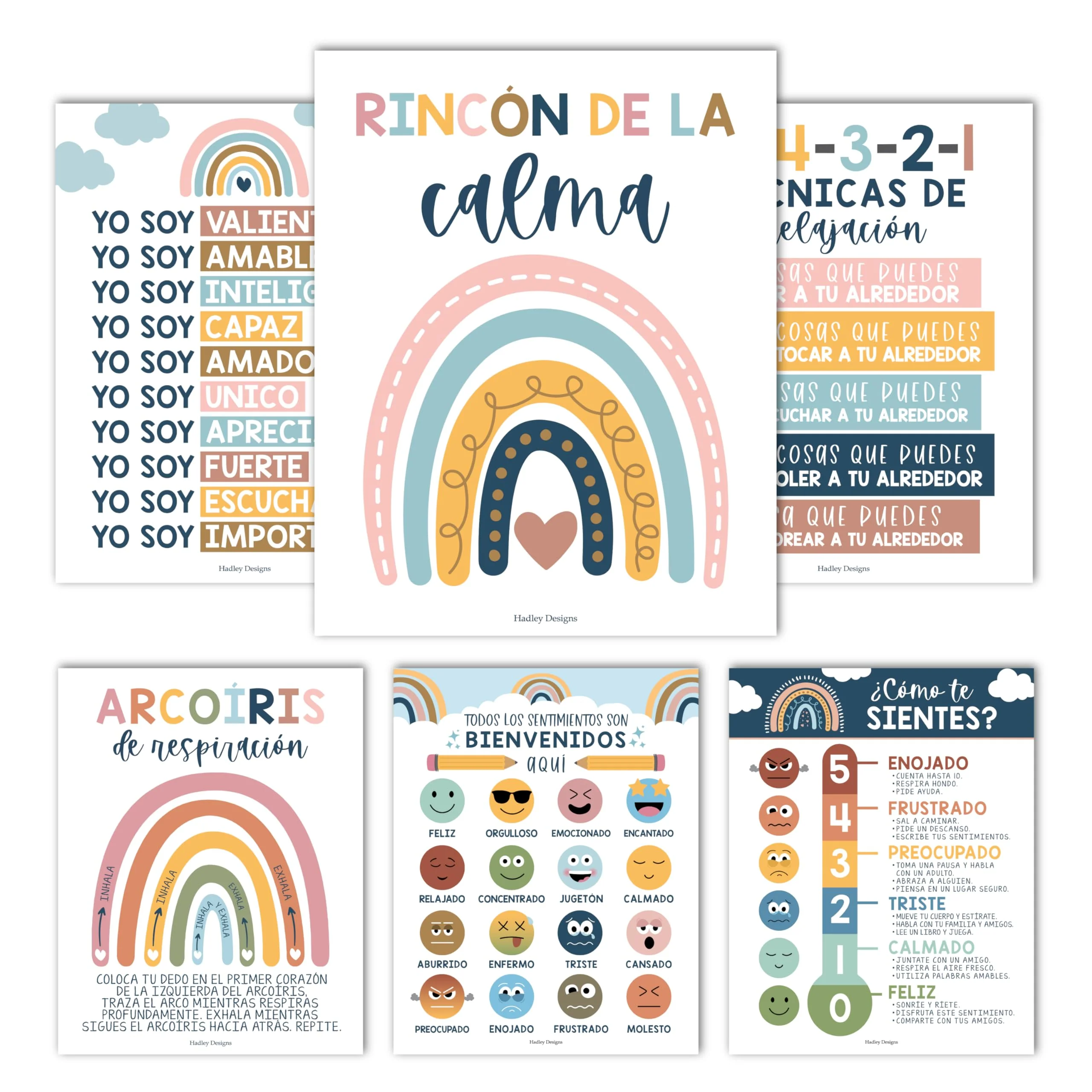 Boho Rainbow  Spanish Calming Corner Posters