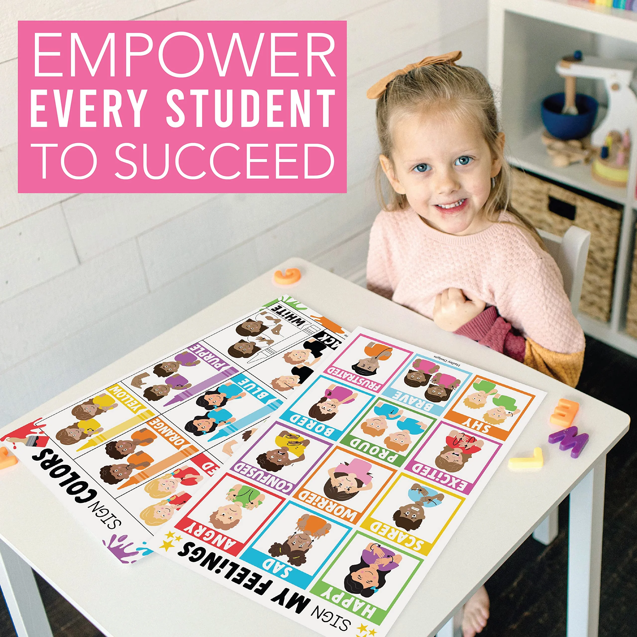 ASL Sign Language Kit: Colorful 8 Poster Set - Image 3