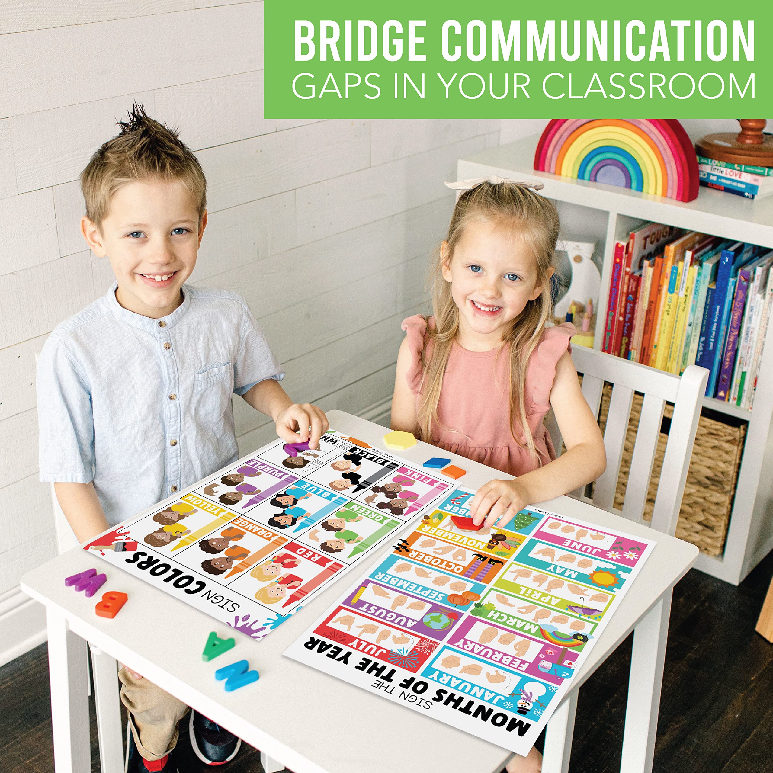 ASL Sign Language Kit: Colorful 8 Poster Set - Image 5