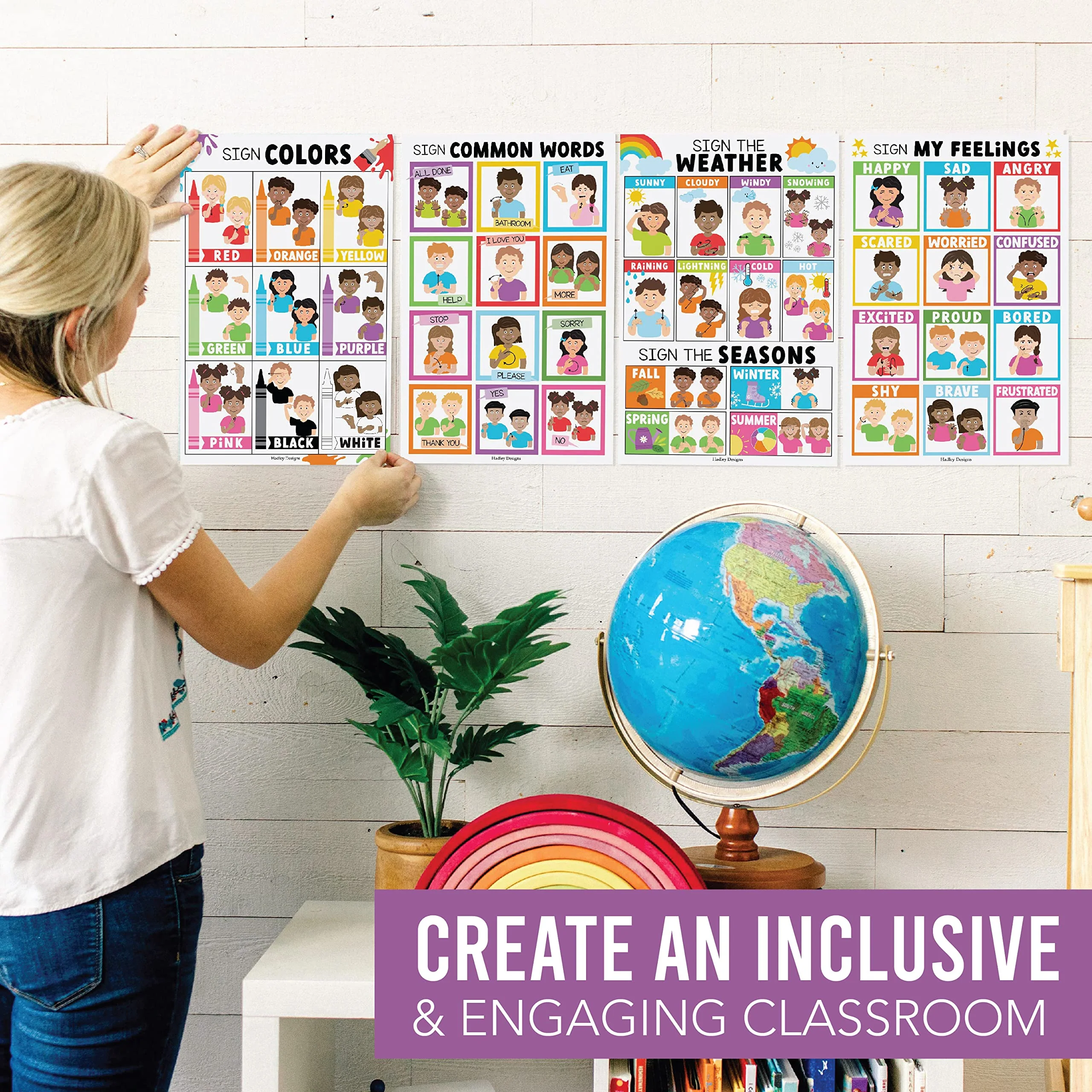 ASL Sign Language Kit: Colorful 8 Poster Set - Image 9