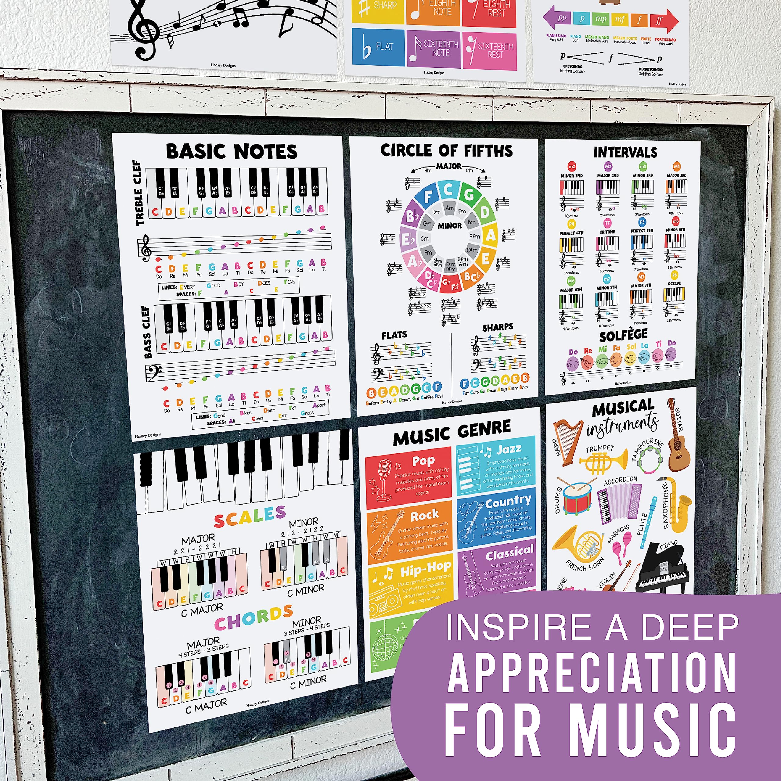 Music Classroom Posters, Colorful Pack of 9 - Image 7