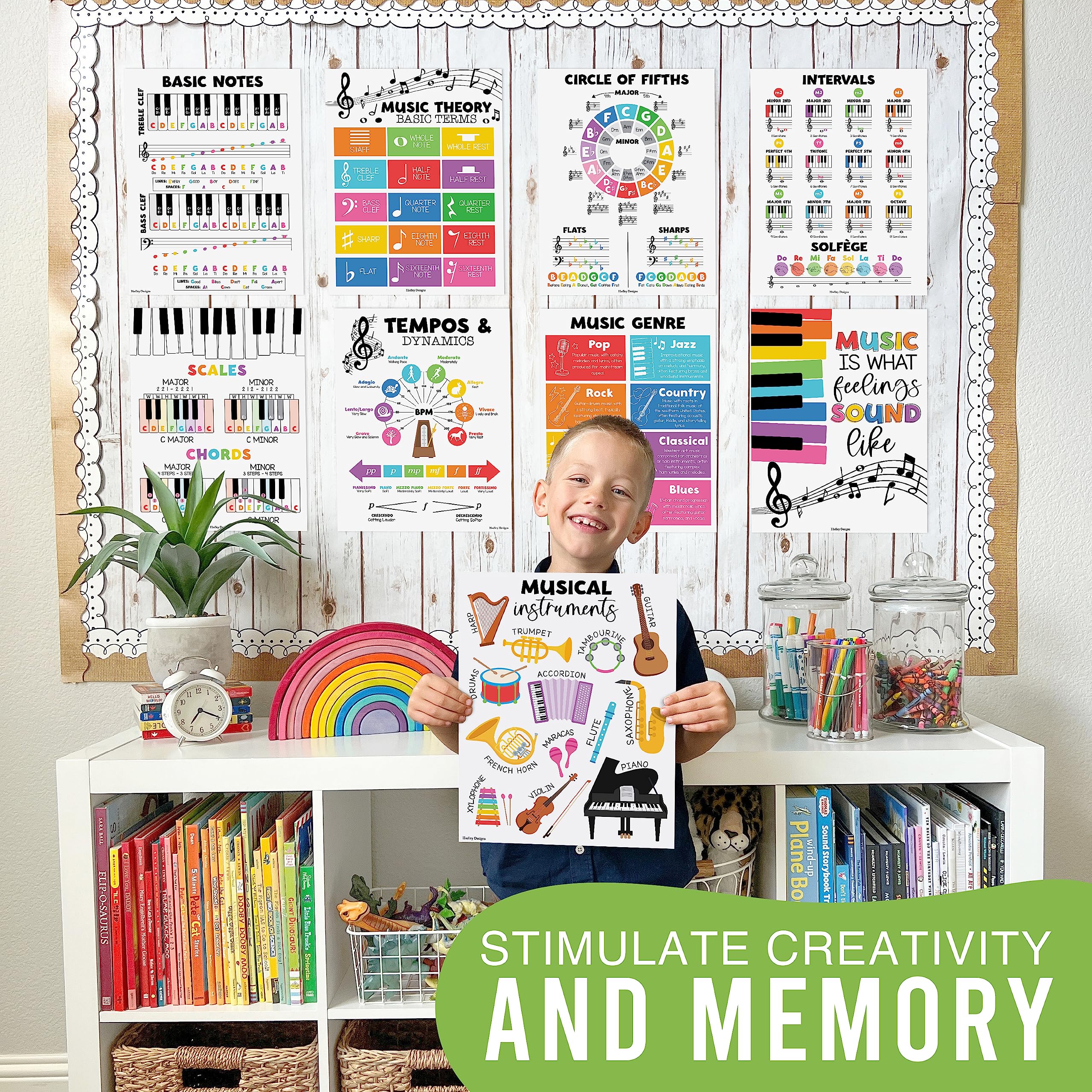 Music Classroom Posters, Colorful Pack of 9 - Image 8