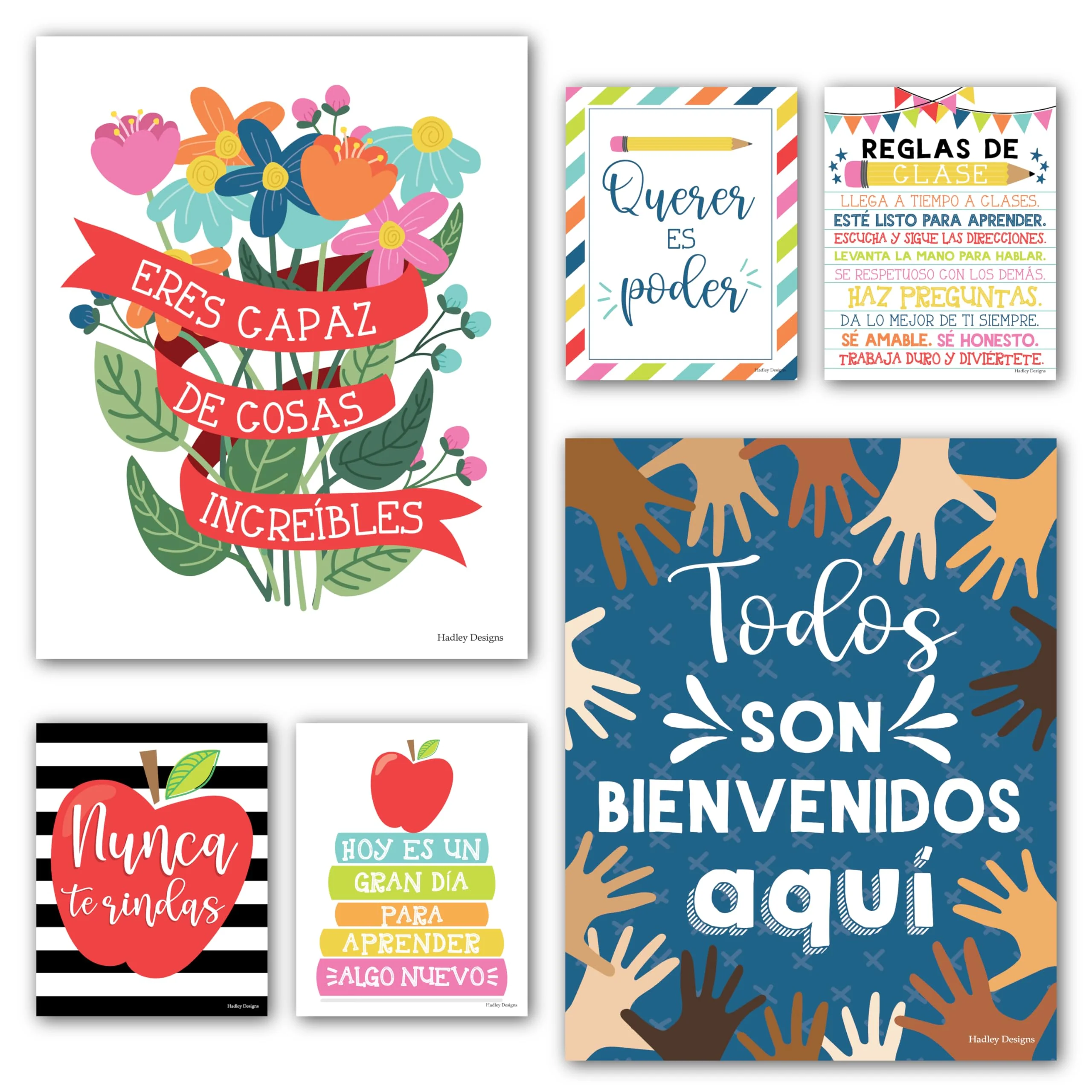 Colorful Spanish Motivational Classroom Posters