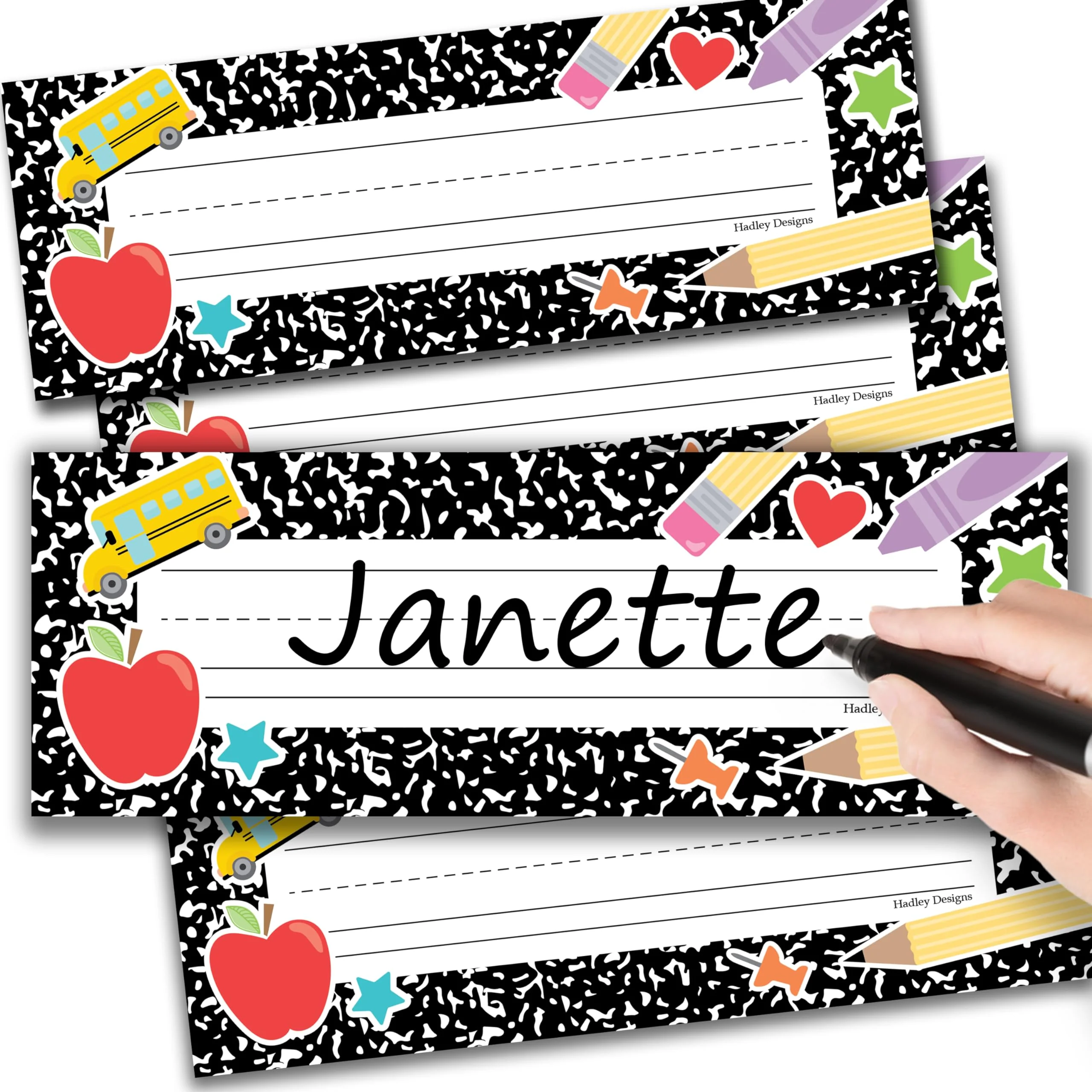 Composition Notebook Name Tag Labels 25