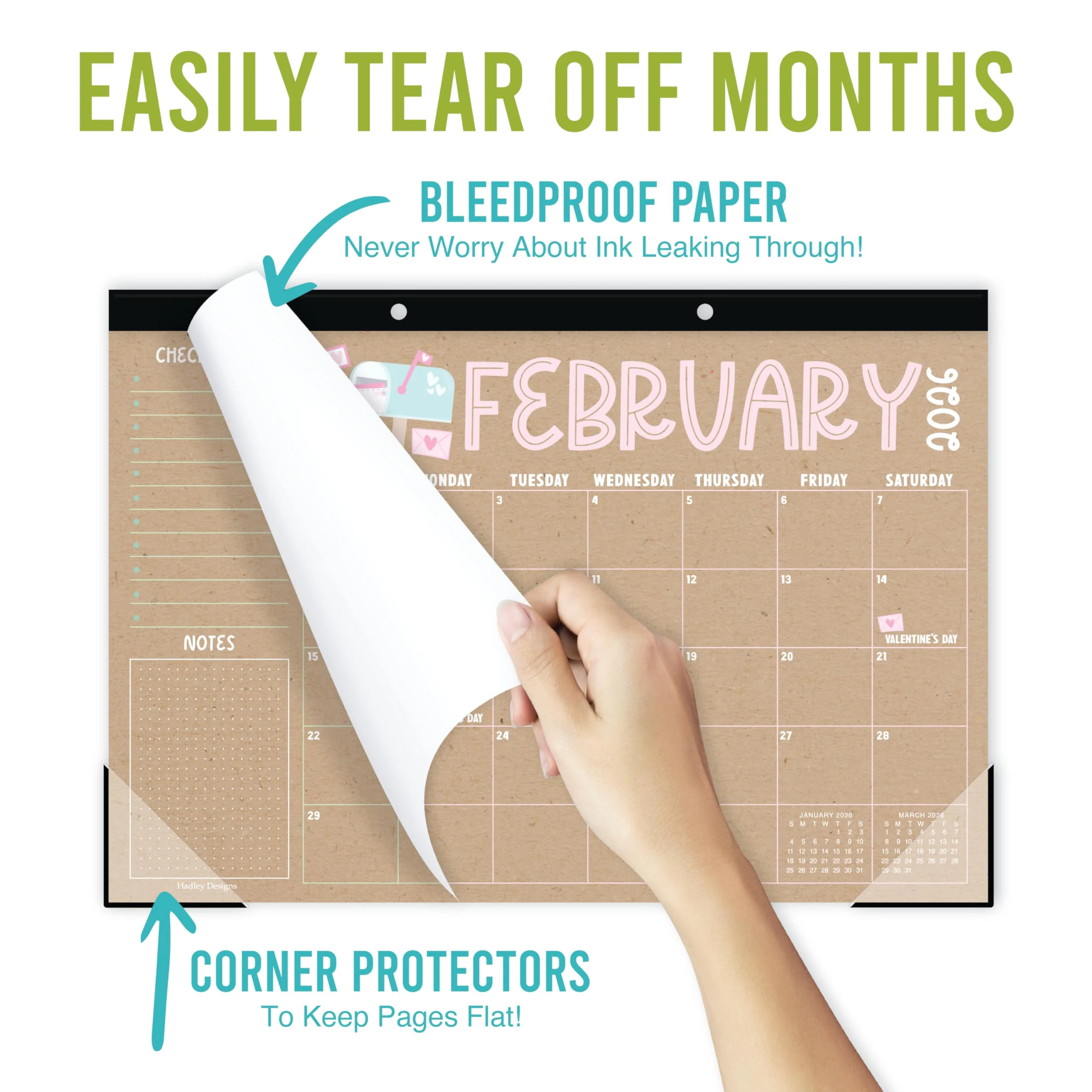 18 Month Kraft Desk Calendar | 2026 - 2027 - Image 6