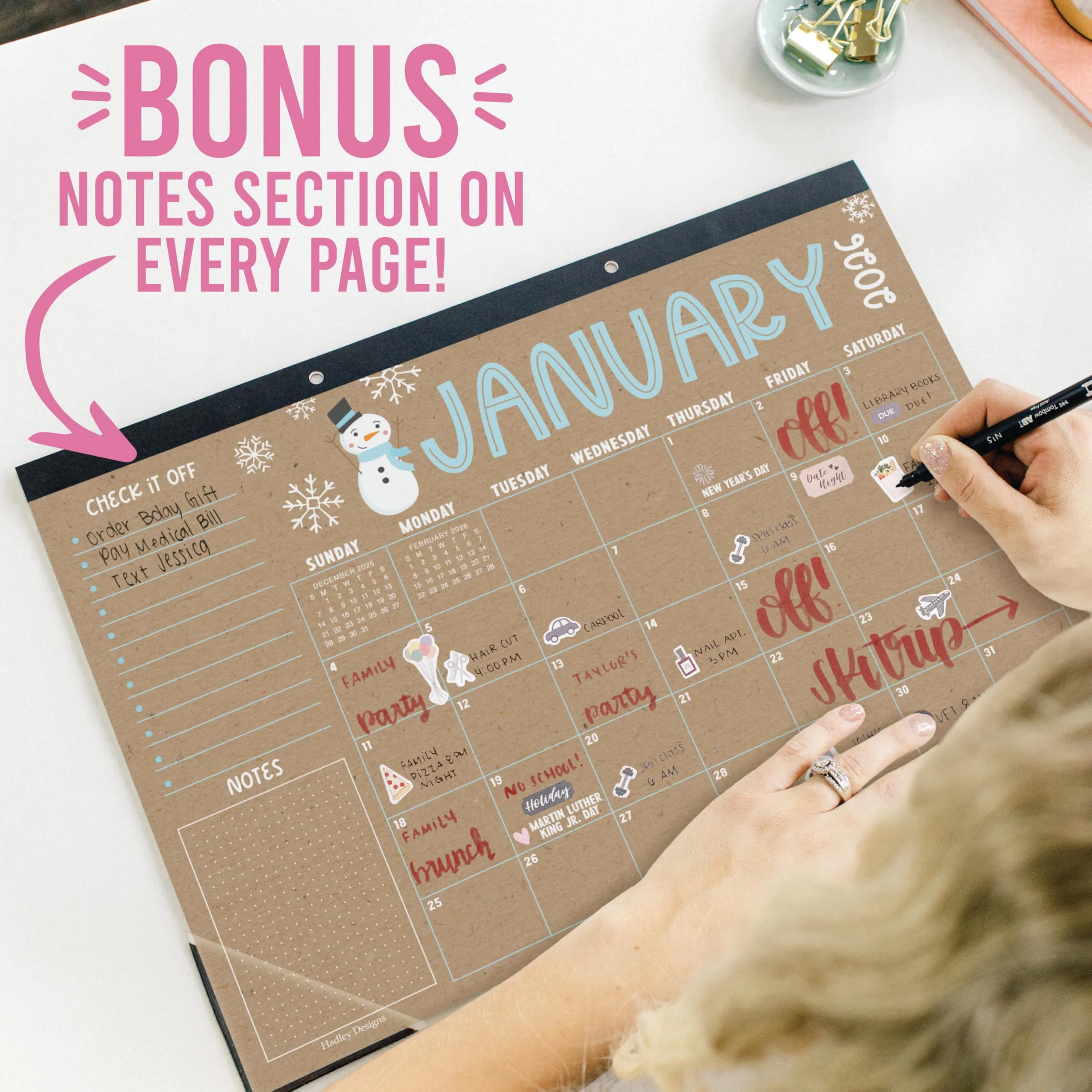 18 Month Kraft Desk Calendar | 2026 - 2027 - Image 7