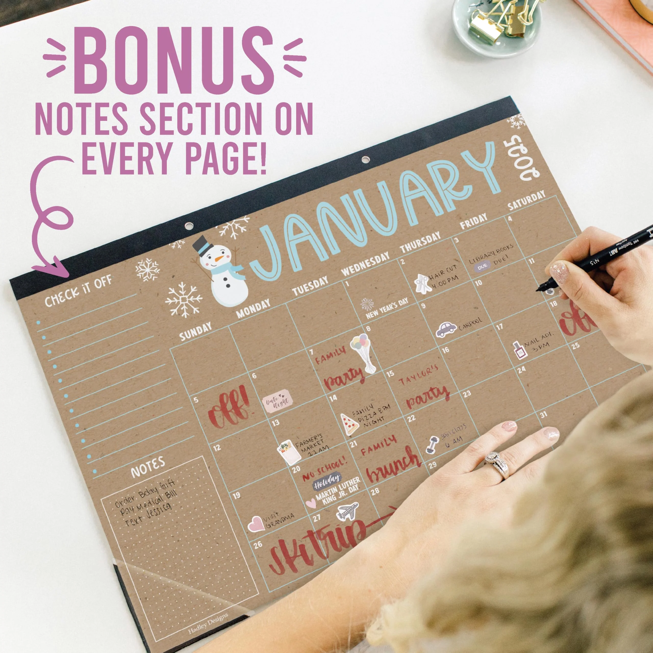 18 Month Large Kraft Desk Calendar: 2025-2026 - Image 7