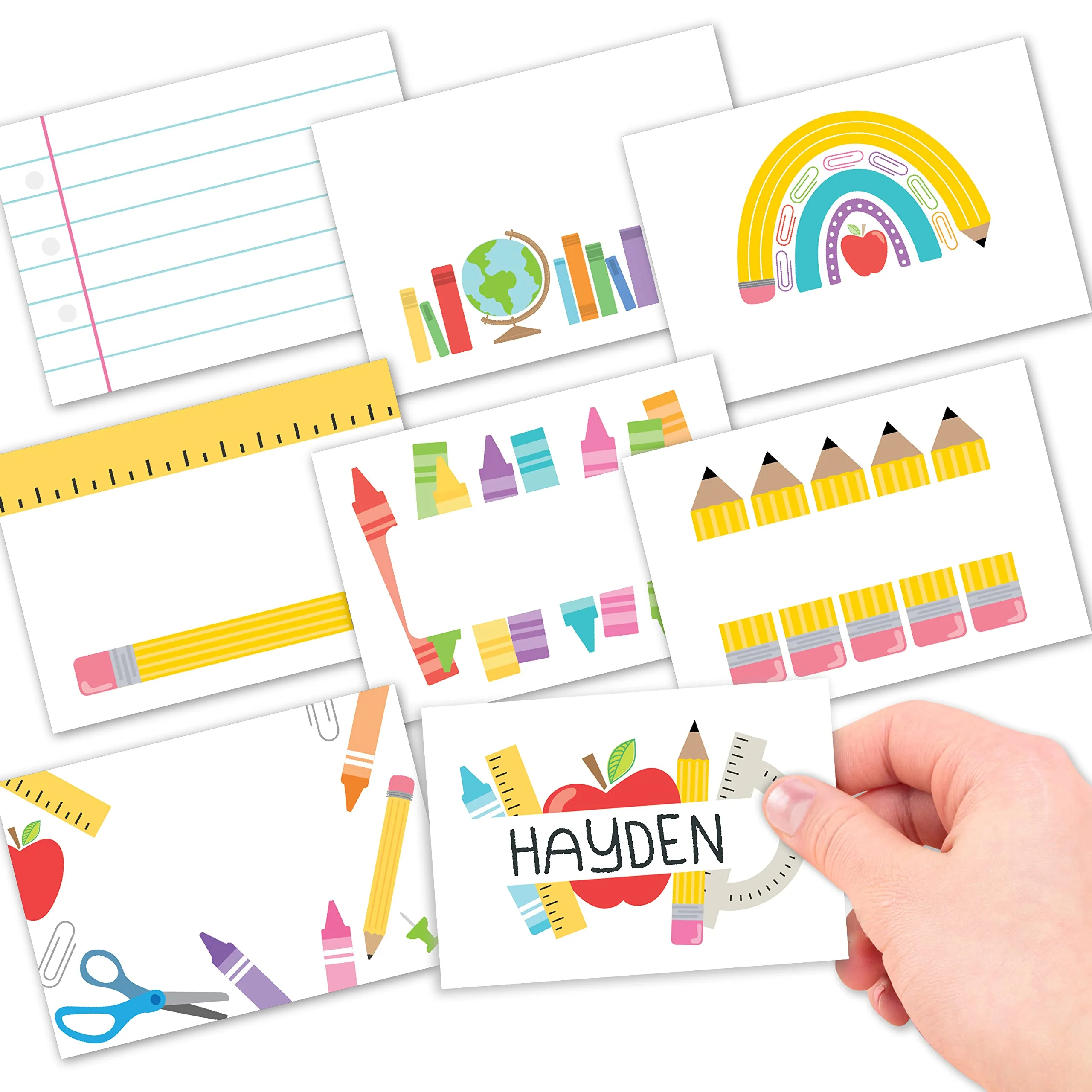 Name Tag Stickers, Colorful Pack of 56