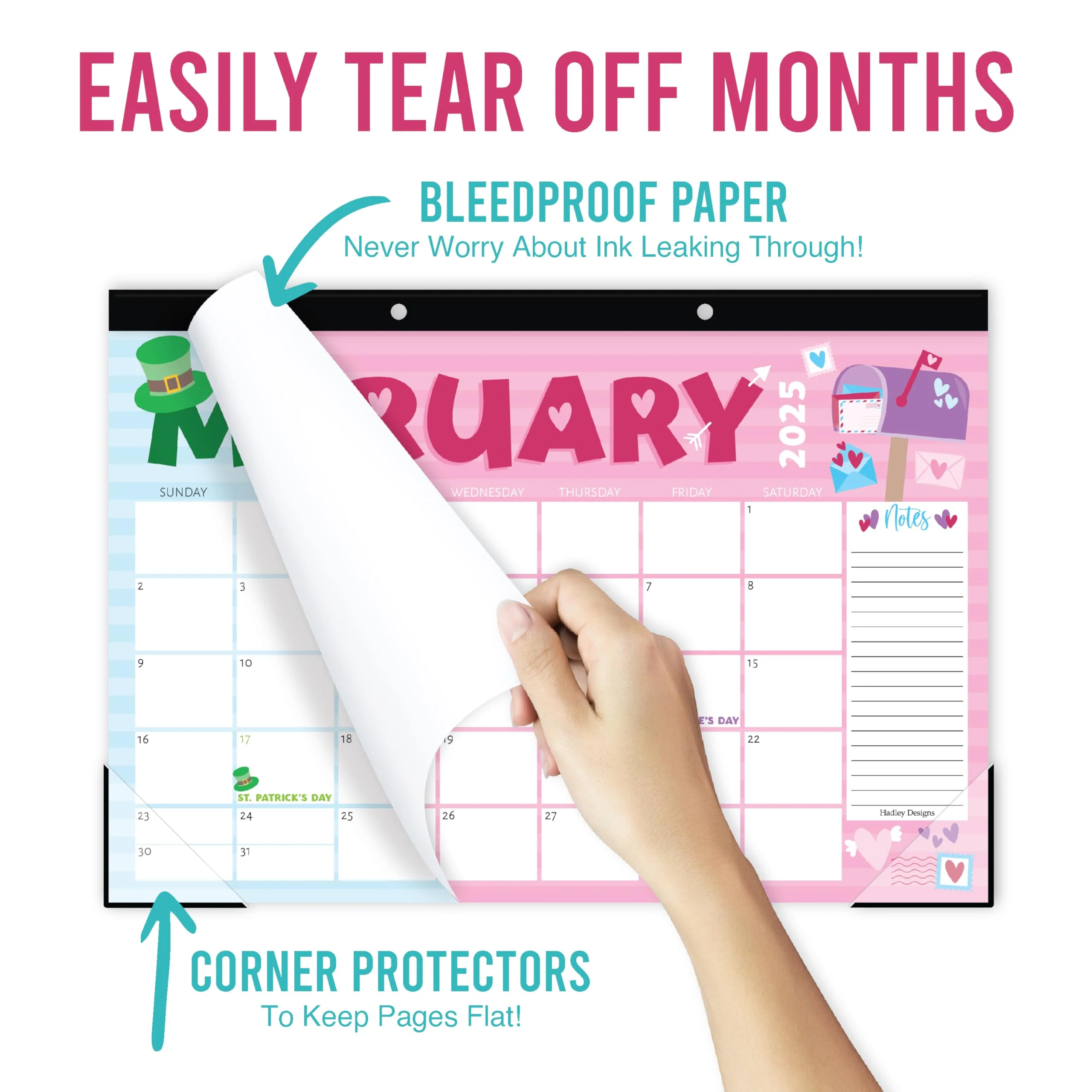 18 Month Large Colorful Desk Calendar: 2025-2026 - Image 6