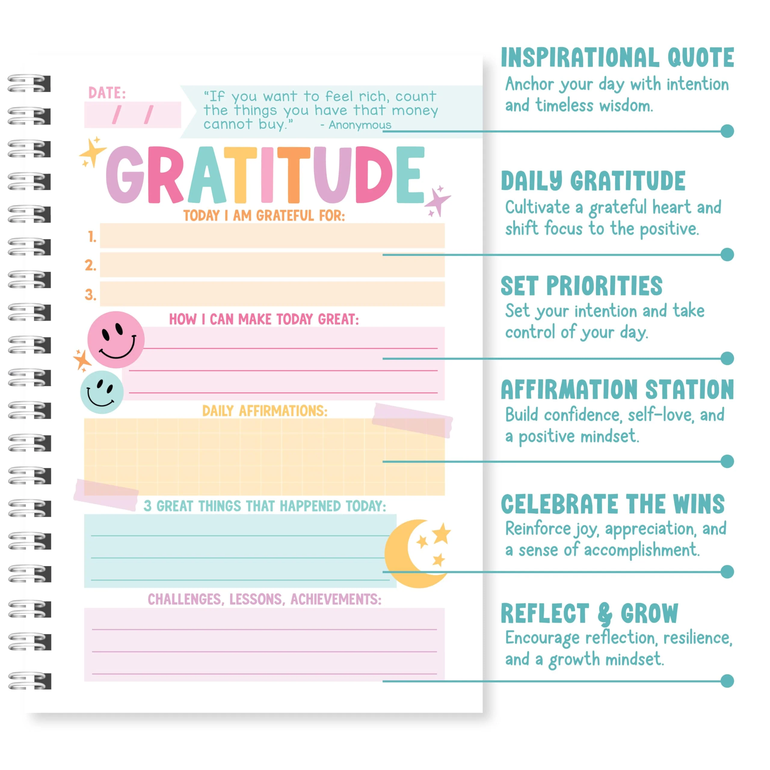 Gratitude Journal for Women - Daily Guided Journal with Prompts, Gratefulness Notebook -  Kraft - Image 3
