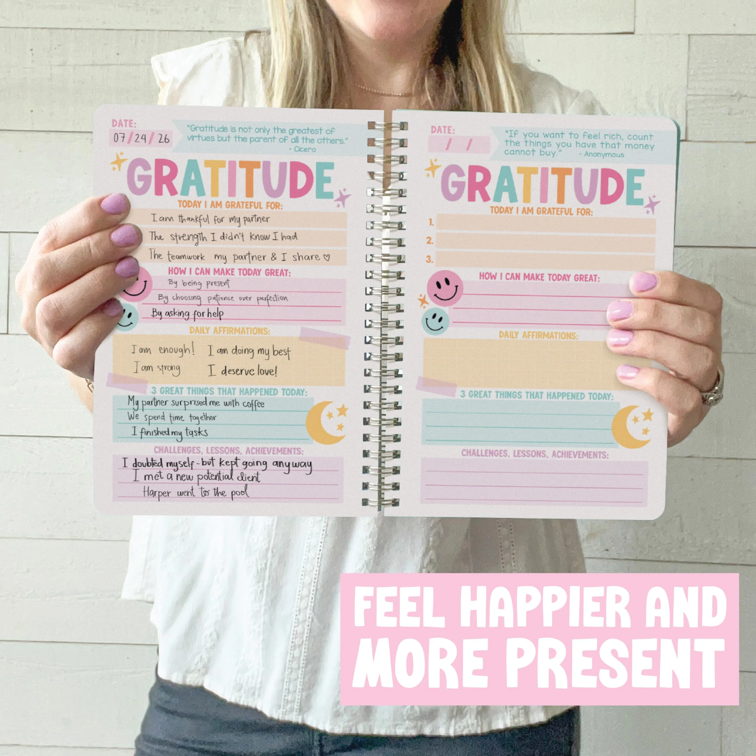 Gratitude Journal for Women - Daily Guided Journal with Prompts, Gratefulness Notebook -  Kraft - Image 6