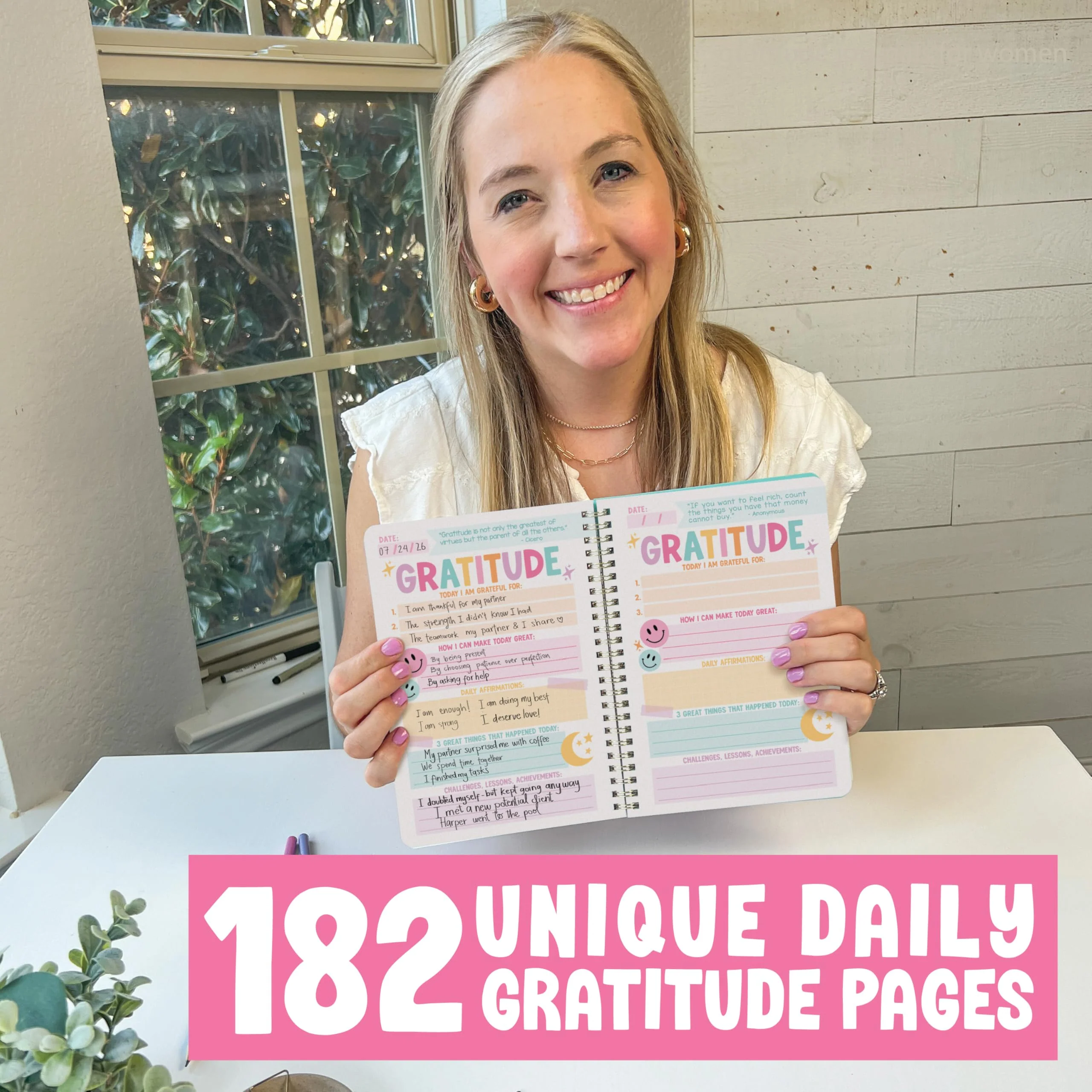 Gratitude Journal for Women - Daily Guided Journal with Prompts, Gratefulness Notebook -  Pink - Image 4