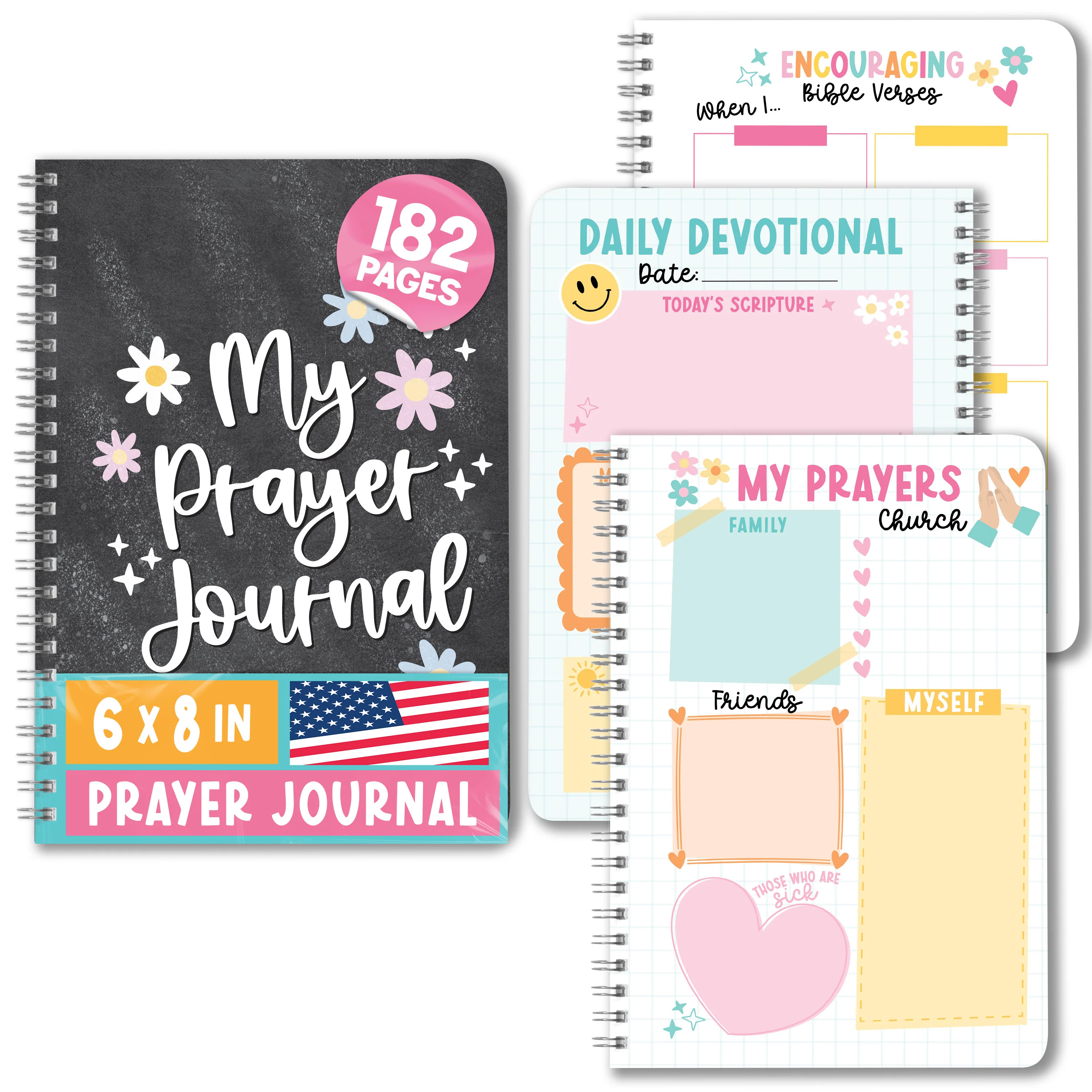 Guided Prayer Journal for Women - Daily Devotional Notebook, Bible Journaling, Beige Religious Gifts & Men's Devotional Journal - Chalk