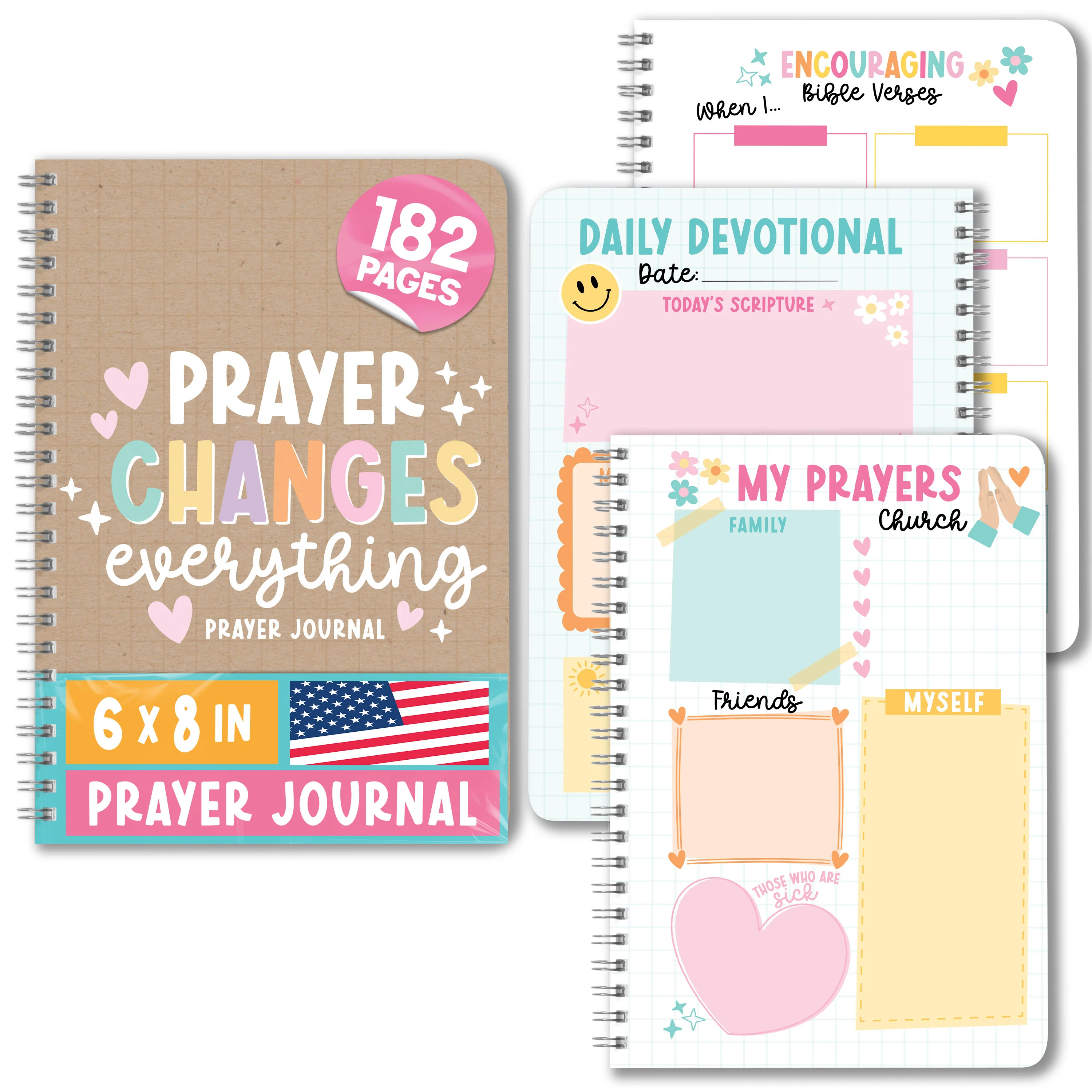 Guided Prayer Journal for Women - Daily Devotional Notebook, Bible Journaling, Beige Religious Gifts & Men's Devotional Journal - Kraft