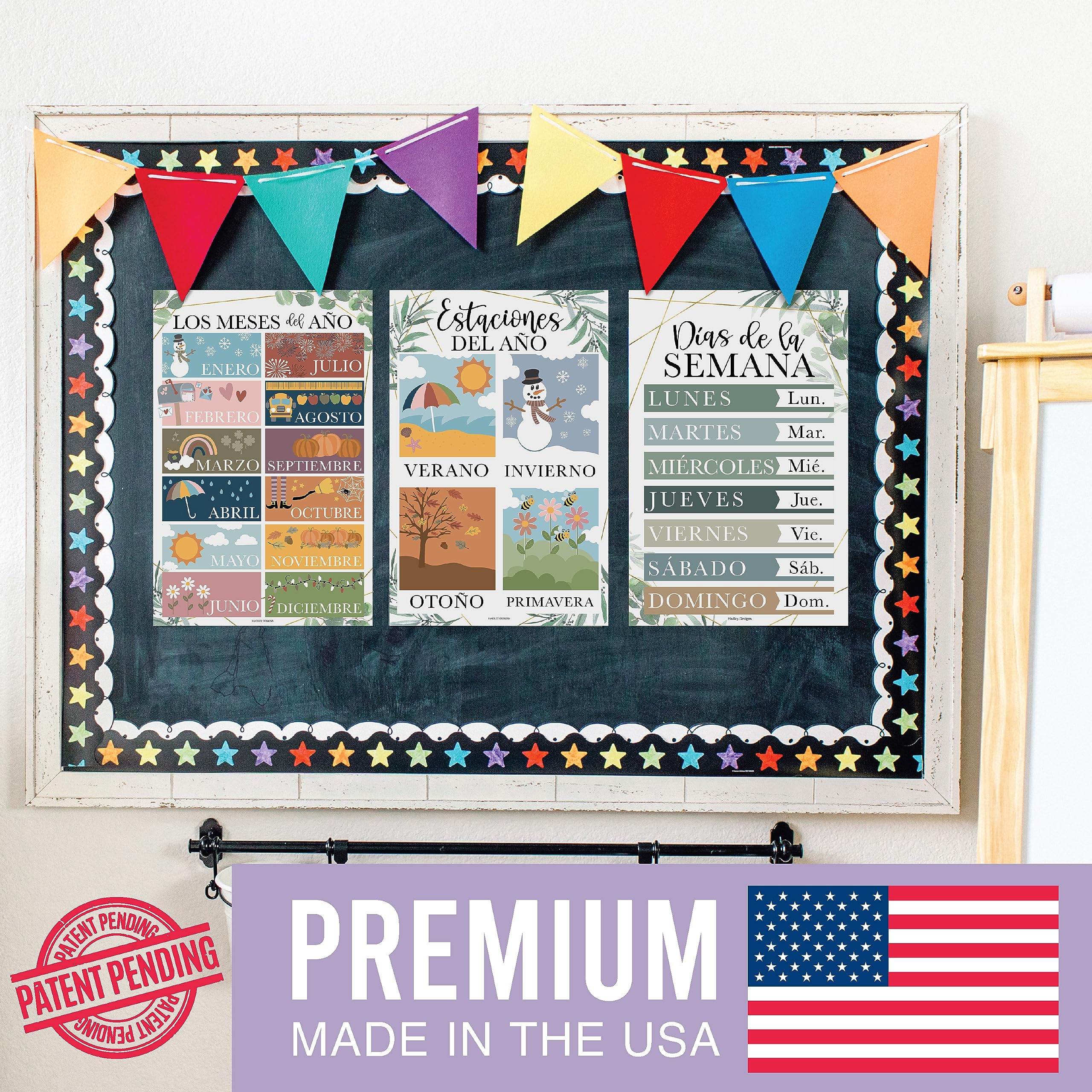 Hadley Designs Spanish Classroom Decorations - 12 Spanish Posters for Classroom Elementary, Abecedario para Niños en Español, Laminated Greenery Bilingual Educational Posters 11x17 - Image 3