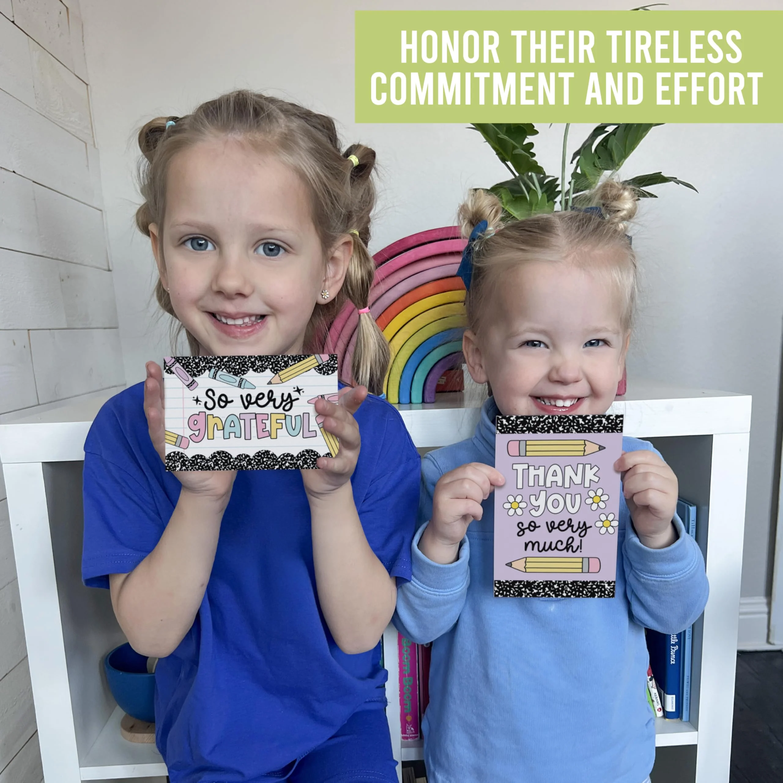 Hadley Designs Teacher Thank You Cards with Envelopes -24 Teacher Appreciation Cards Bulk, Cute Thank You Notes from Students, Teacher's Day End of School Year Christmas & Valentines Card for Teachers - Image 7