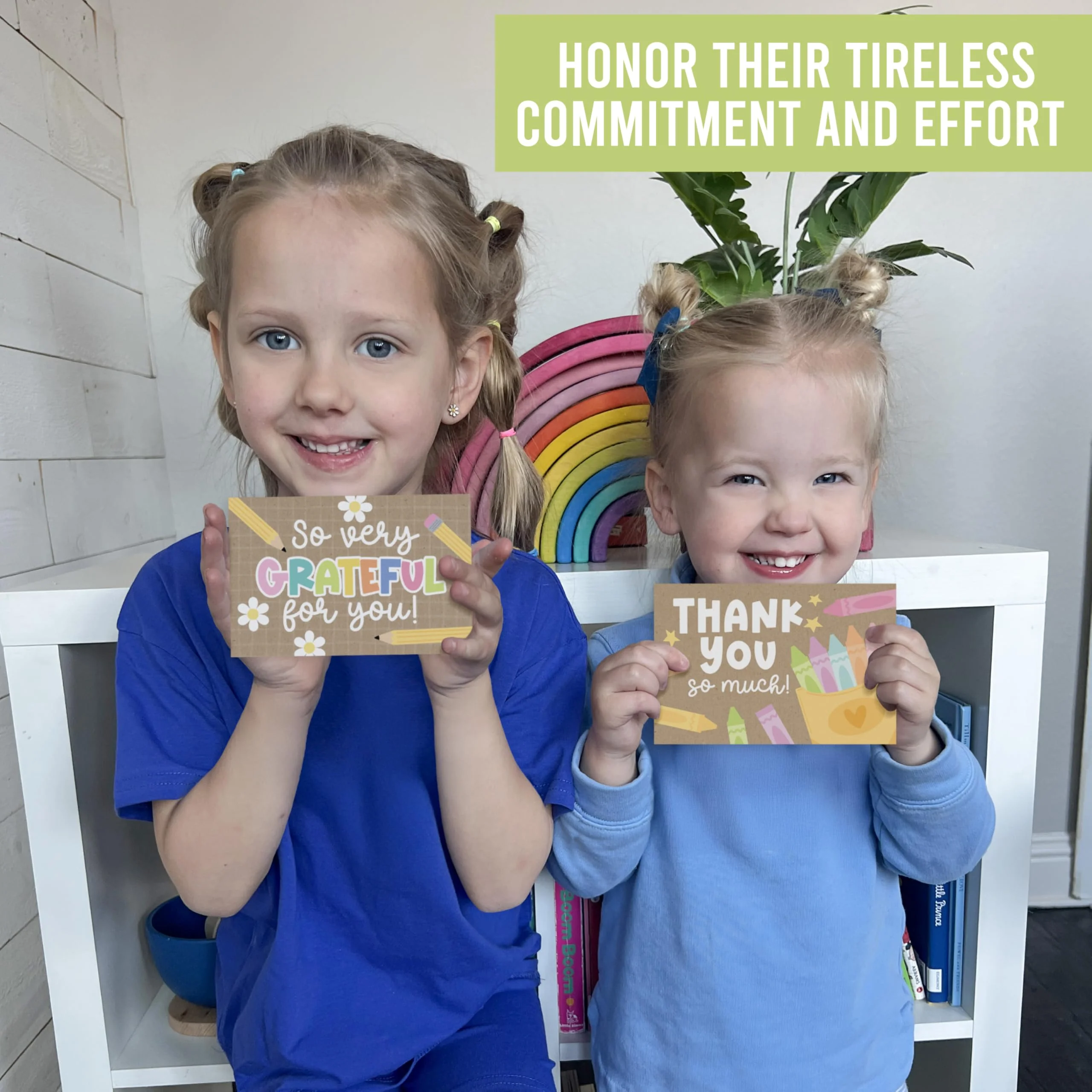 Hadley Designs Teacher Thank You Cards with Envelopes -24 Teacher Appreciation Cards Bulk, Cute Thank You Notes from Students, Teacher's Day End of School Year Christmas & Valentines Card for Teachers - Image 7