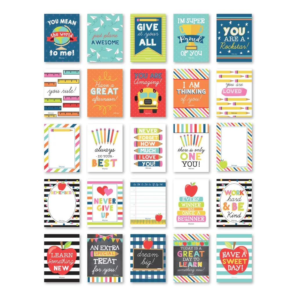 Lunchbox Encouragement Notes, Set of 25