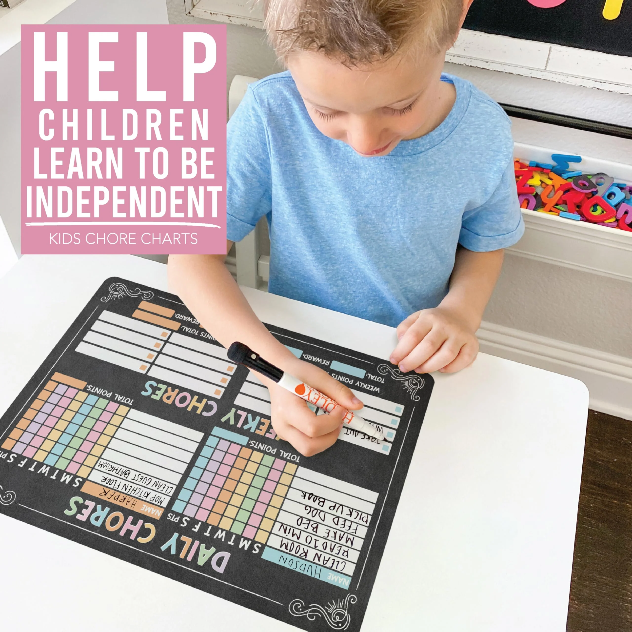 Magnetic Dry Erase Chore Chart - Image 3