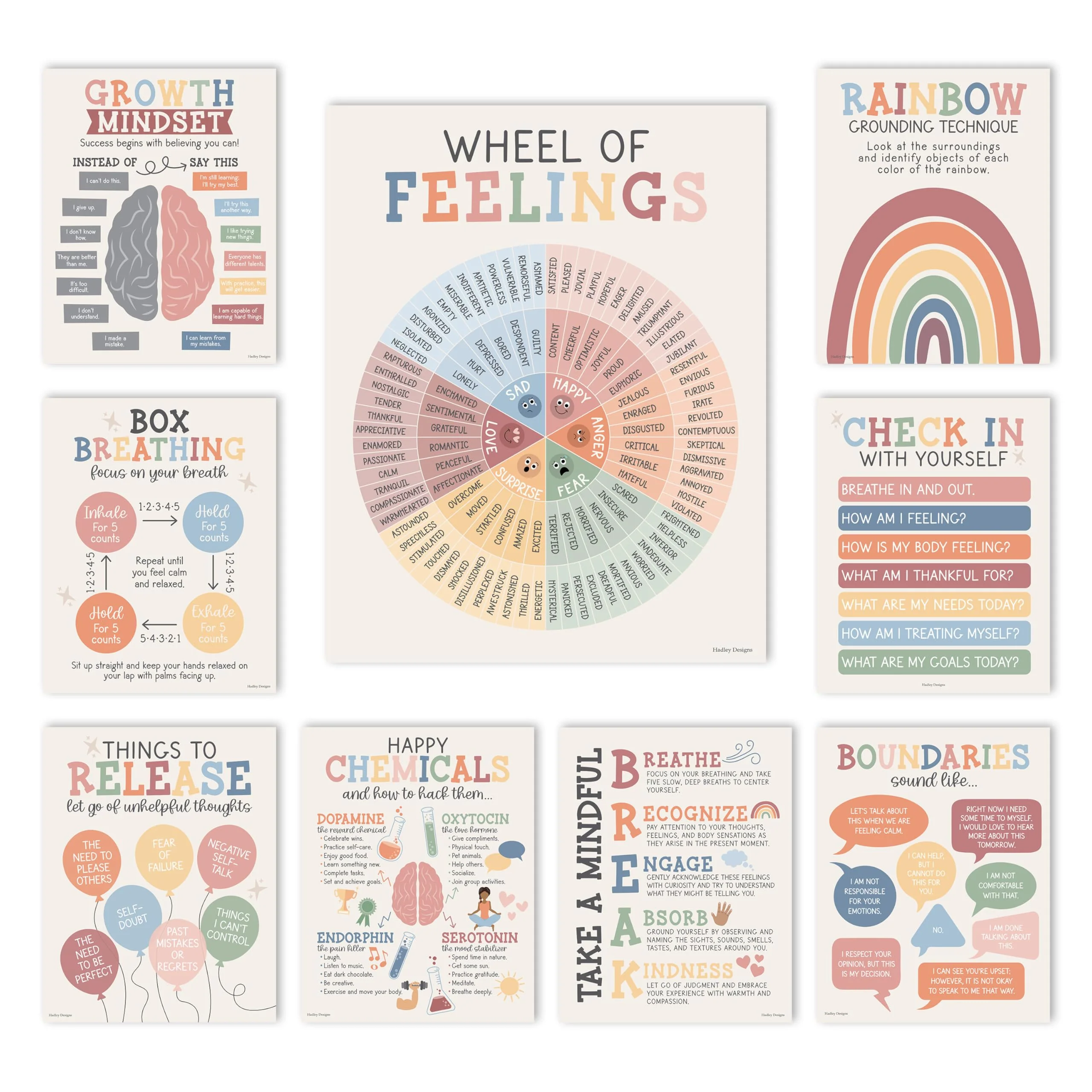 Muted Rainbow Mental Health Posters