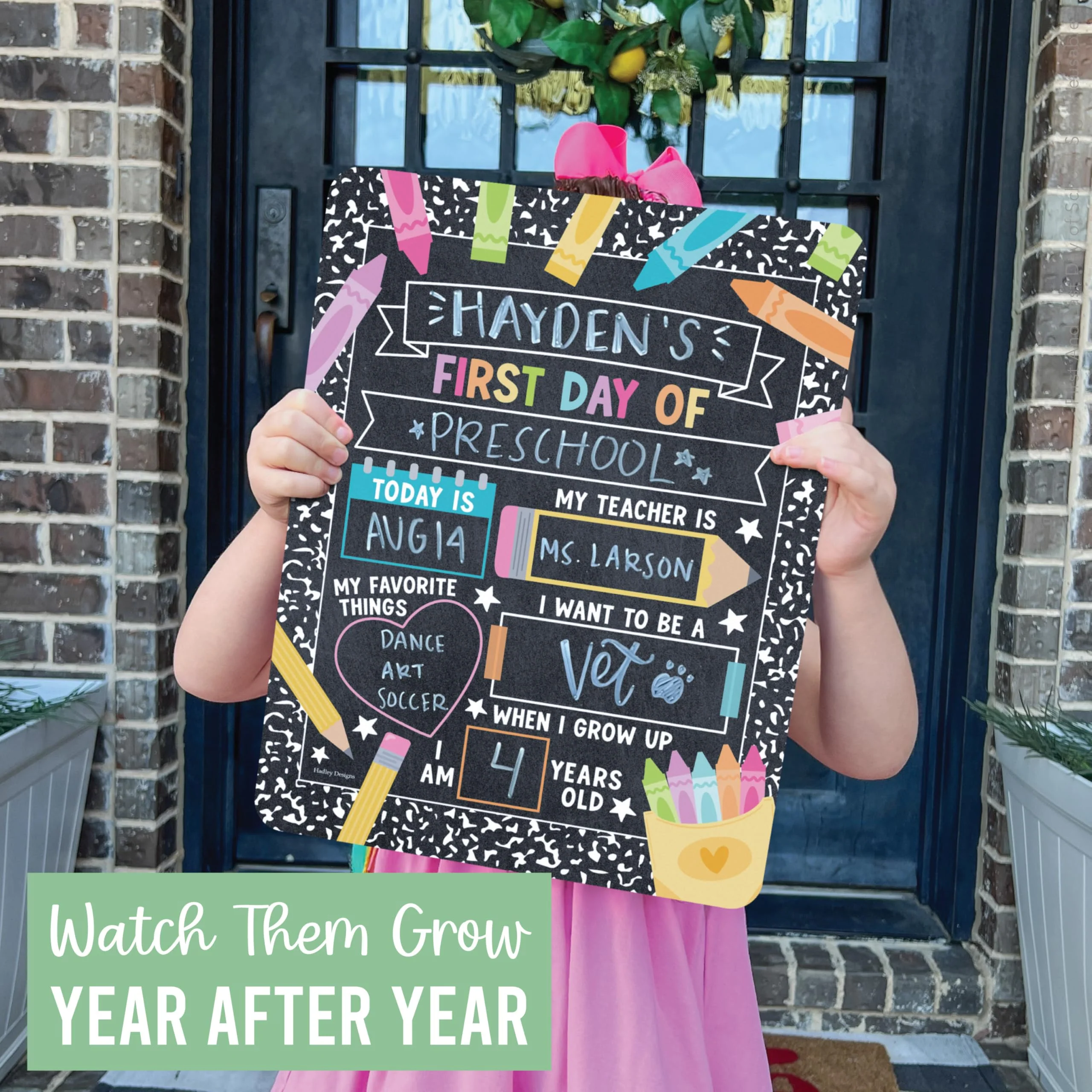 My Last Day of School Sign with Markers -11x14 Back to School Signs First and Last Day, Kindergarten Chalkboard Signs, Pre K Sign Board, Preschool Board, Reusable Photo Prop for Kids - Image 8