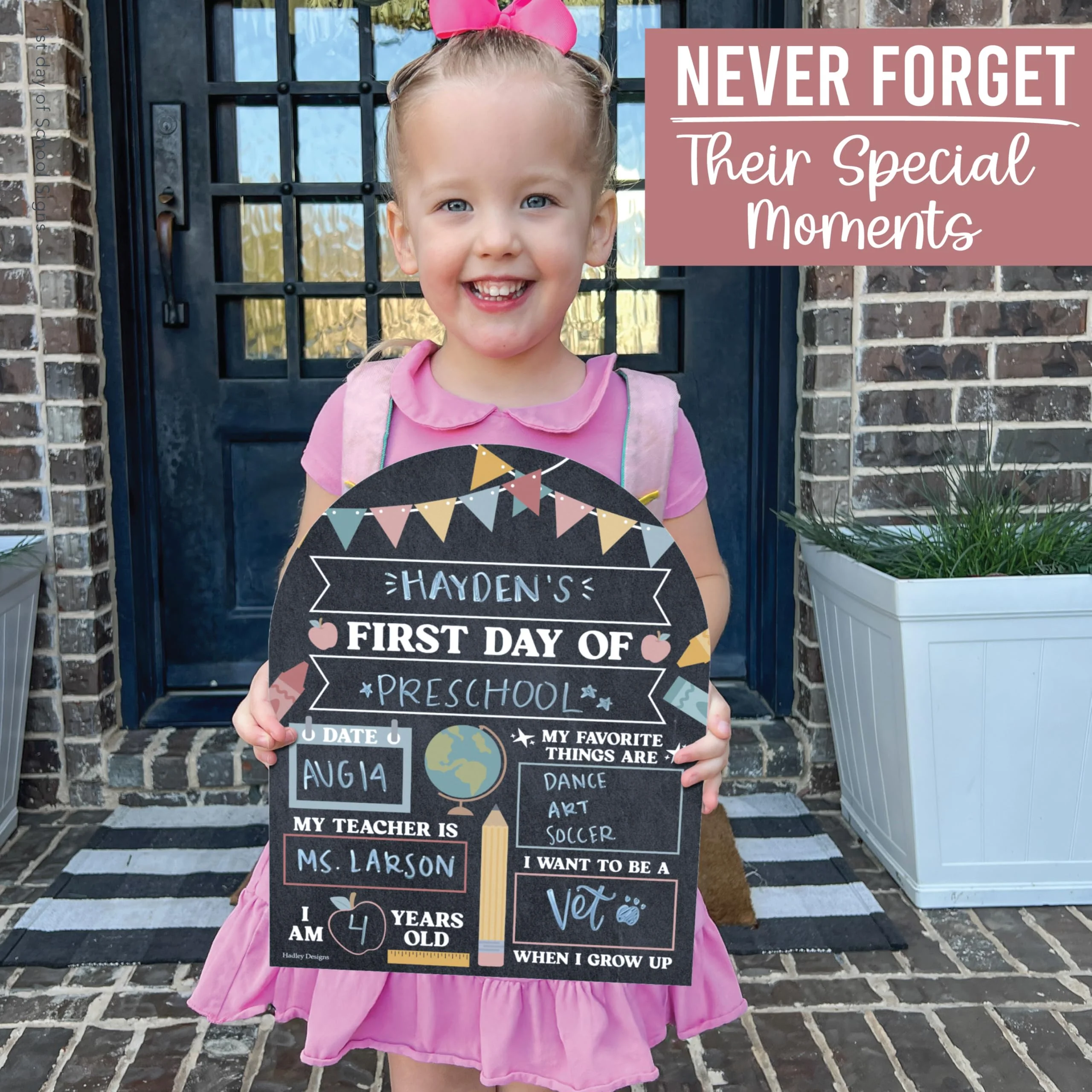 My Last Day of School Sign with Markers -11x14 Back to School Signs First and Last Day, Kindergarten Chalkboard Signs, Pre K Sign Board, Preschool Board, Reusable Photo Prop for Kids - Image 6