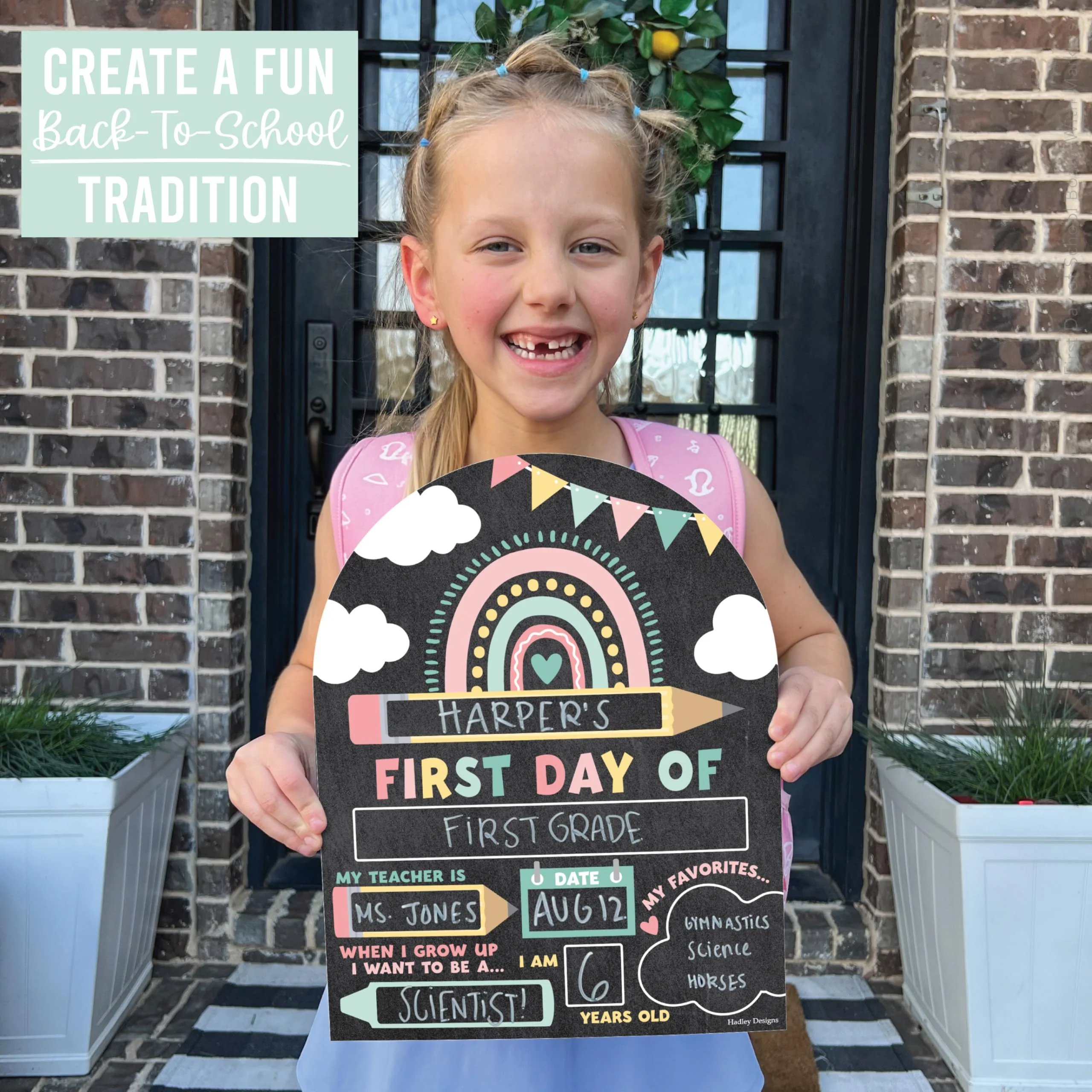 My Last Day of School Sign with Markers -11x14 Back to School Signs First and Last Day, Kindergarten Chalkboard Signs, Pre K Sign Board, Preschool Board, Reusable Photo Prop for Kids - Image 3