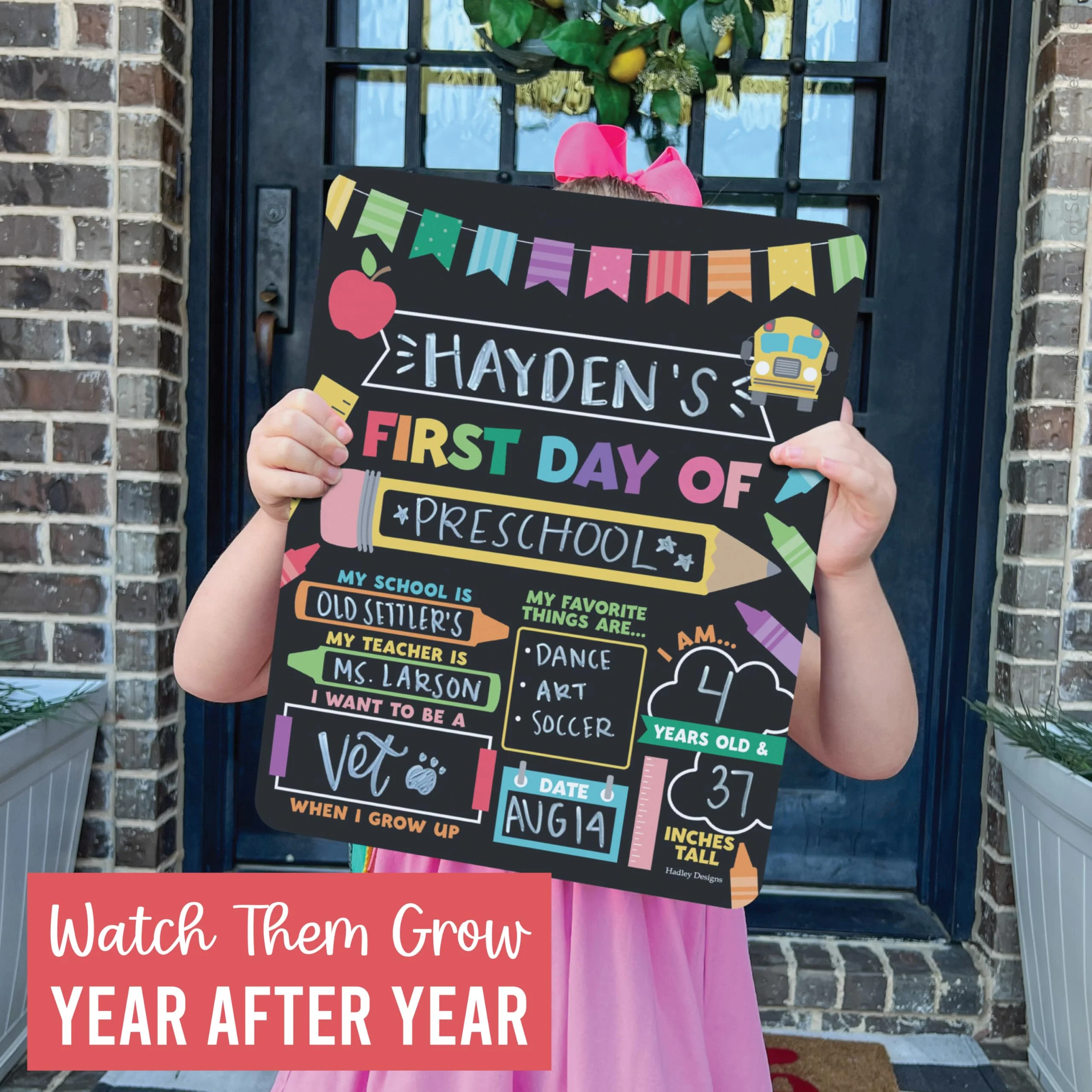 My Last Day of School Sign with Markers -11x14 Back to School Signs First and Last Day, Kindergarten Chalkboard Signs, Pre K Sign Board, Preschool Board, Reusable Photo Prop for Kids - Image 8