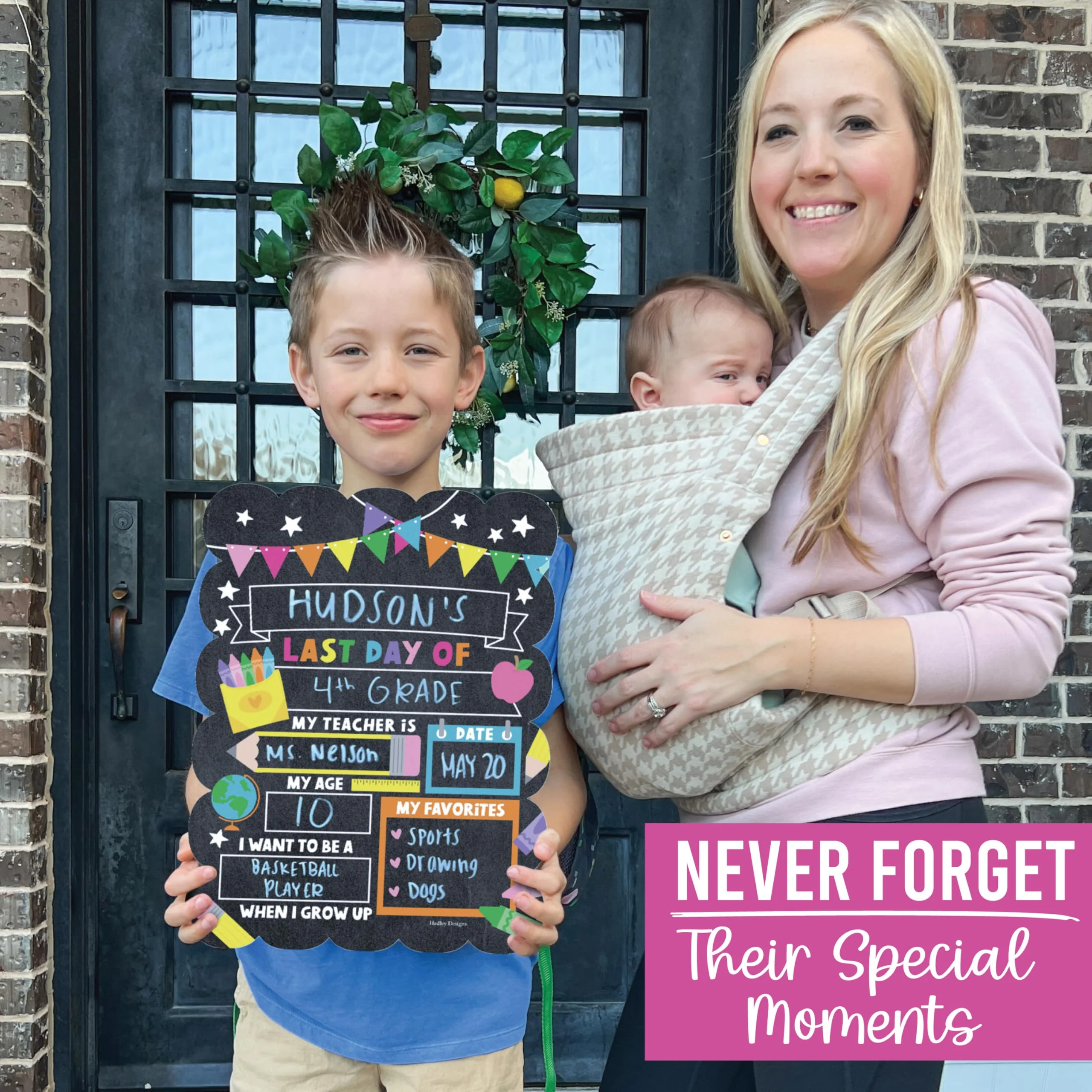 My Last Day of School Sign with Markers -11x14 Back to School Signs First and Last Day, Kindergarten Chalkboard Signs, Pre K Sign Board, Preschool Board, Reusable Photo Prop for Kids - Image 6
