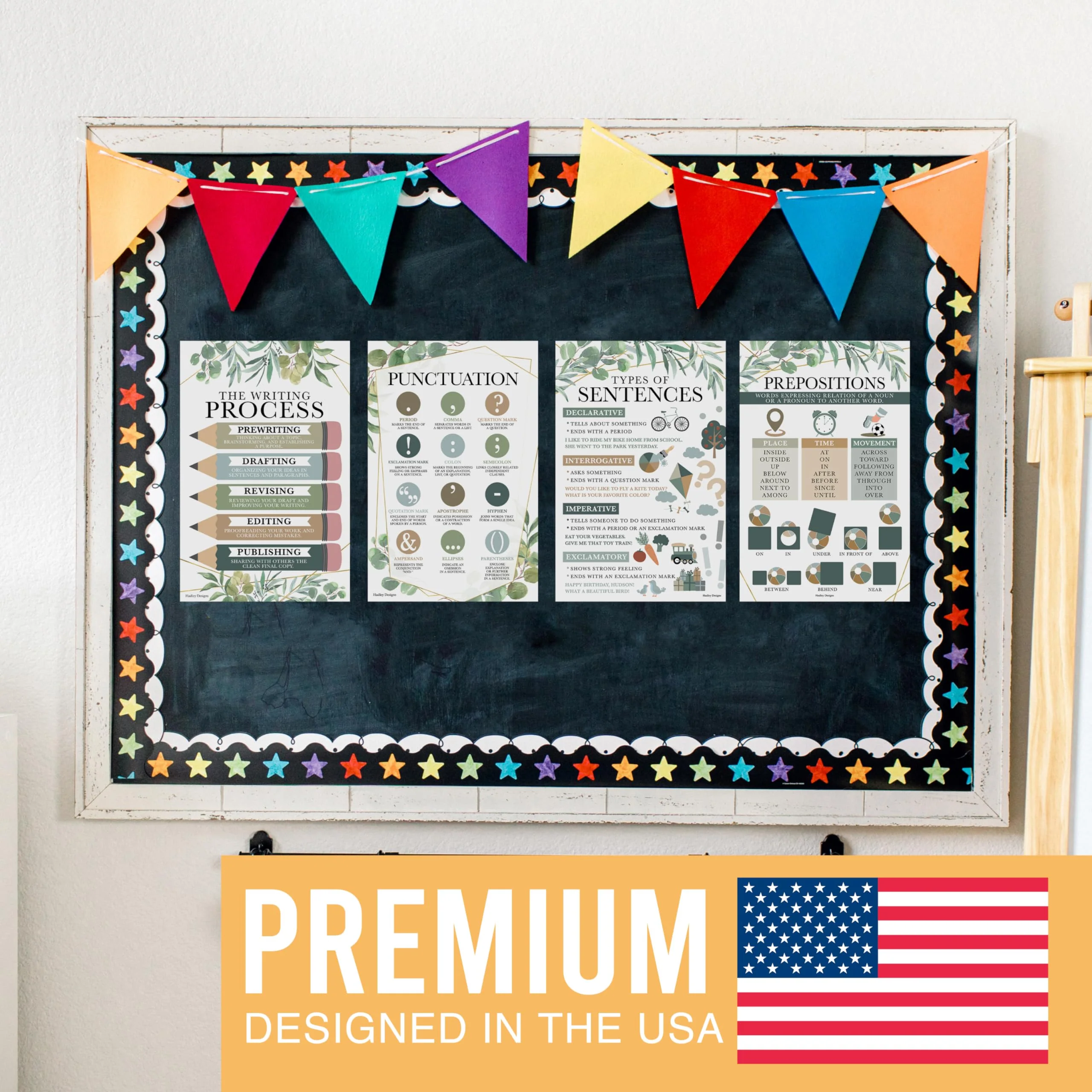 Parts of Speech Posters for Classroom - Set of 12 Grammar & Educational Posters for Elementary School - Image 8