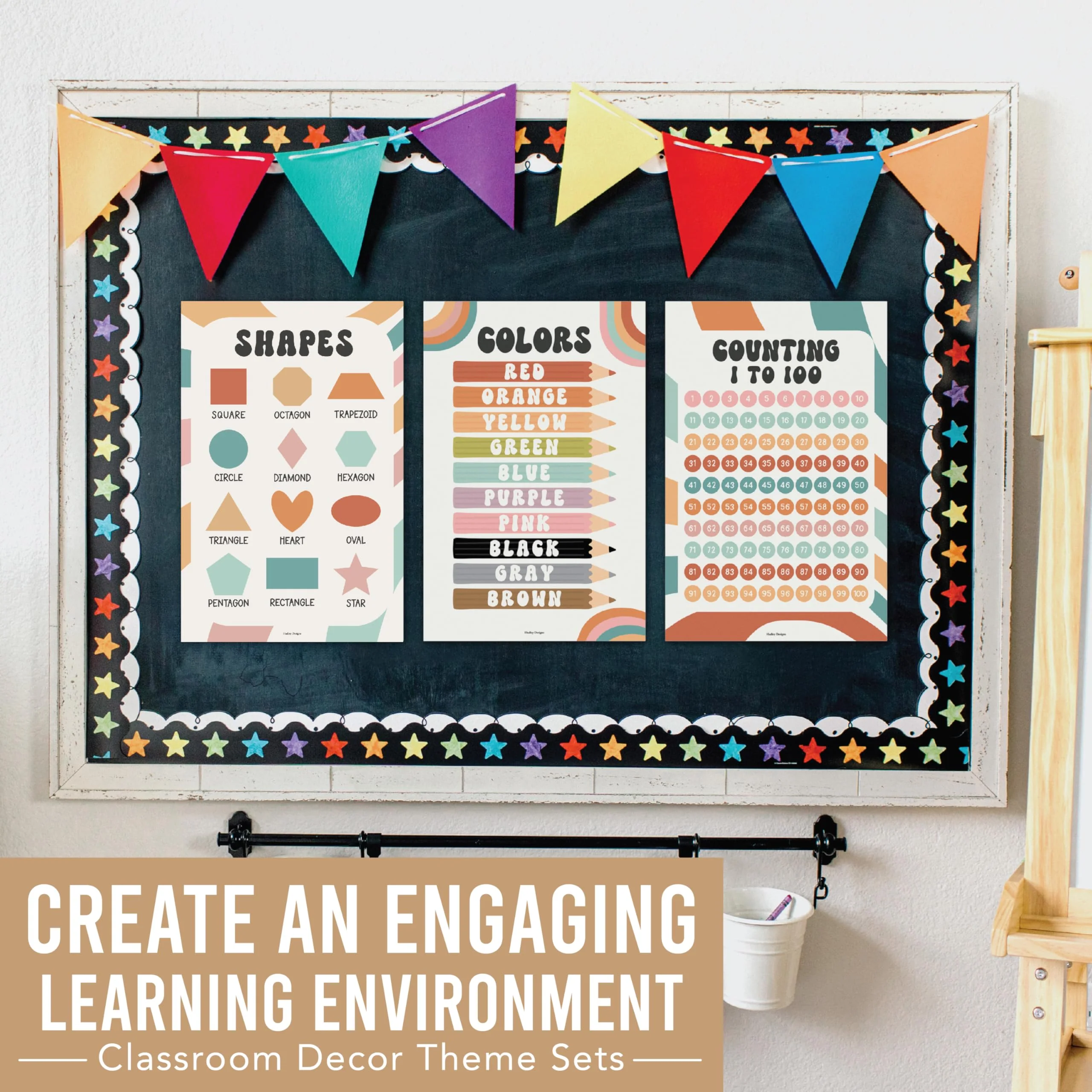 Preschool Head Start Kit, Retro Boho 16 Poster Pack - Image 8