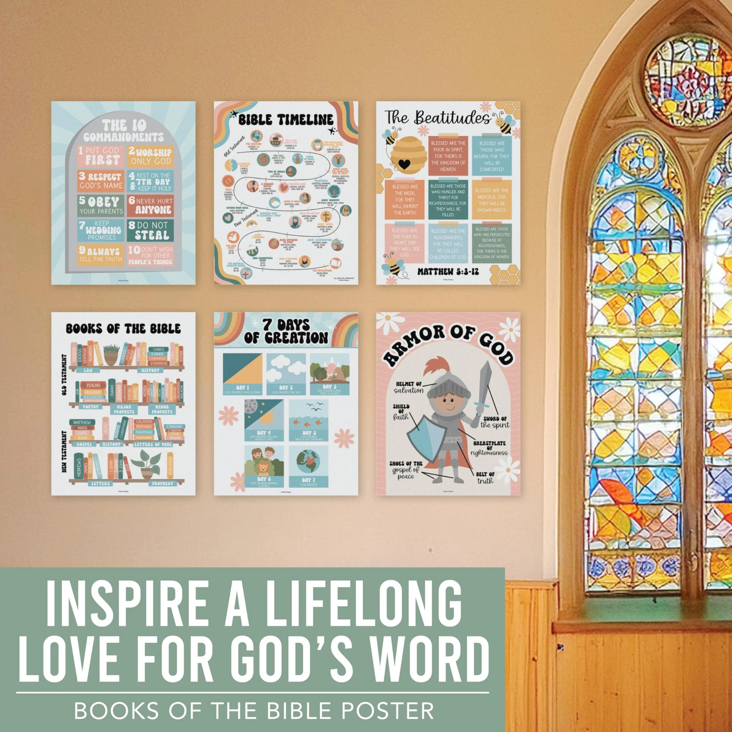 Bible Learning Kit, Retro 9 Poster Pack - Image 6