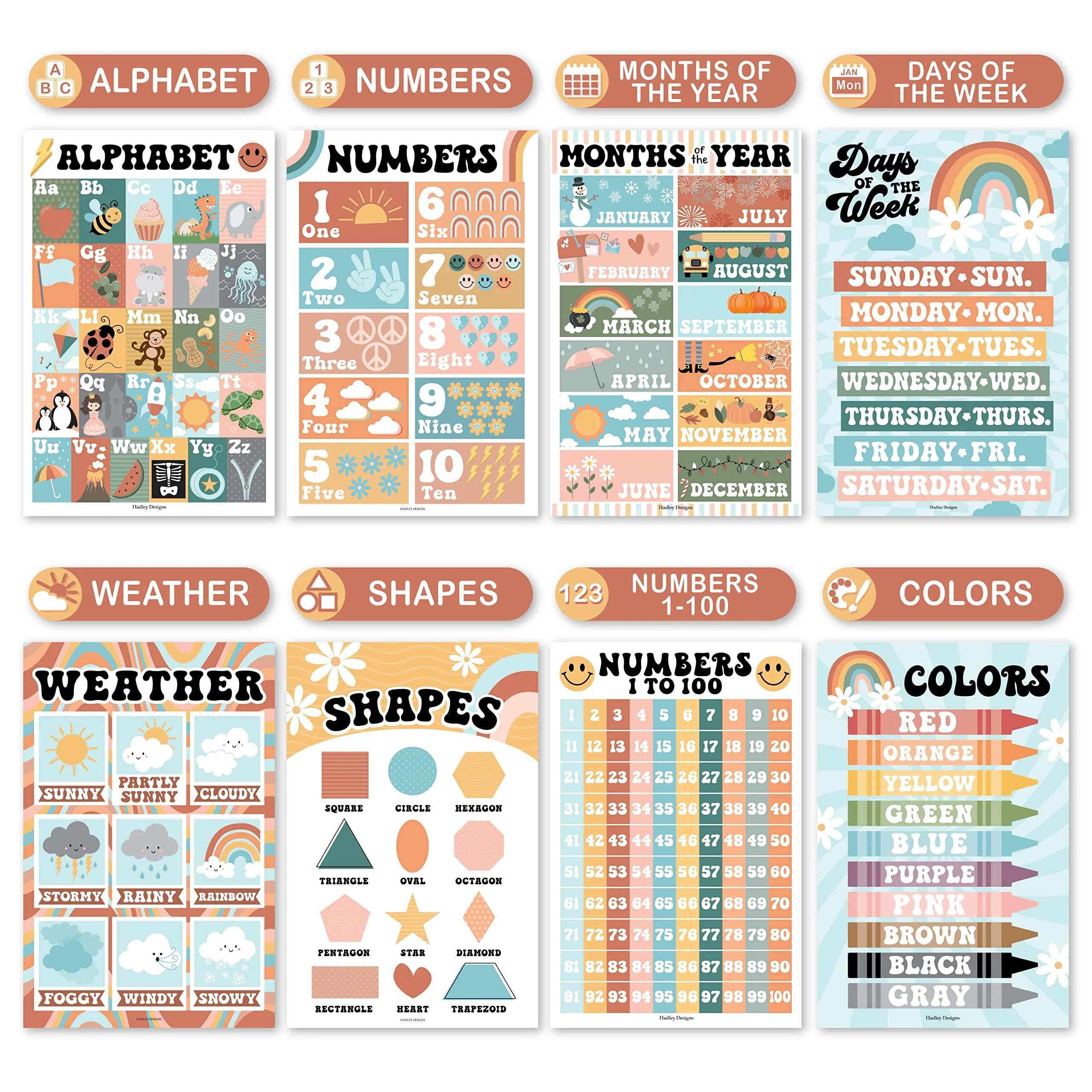 Preschool Head Start Kit, Retro 16 Poster Pack - Image 5