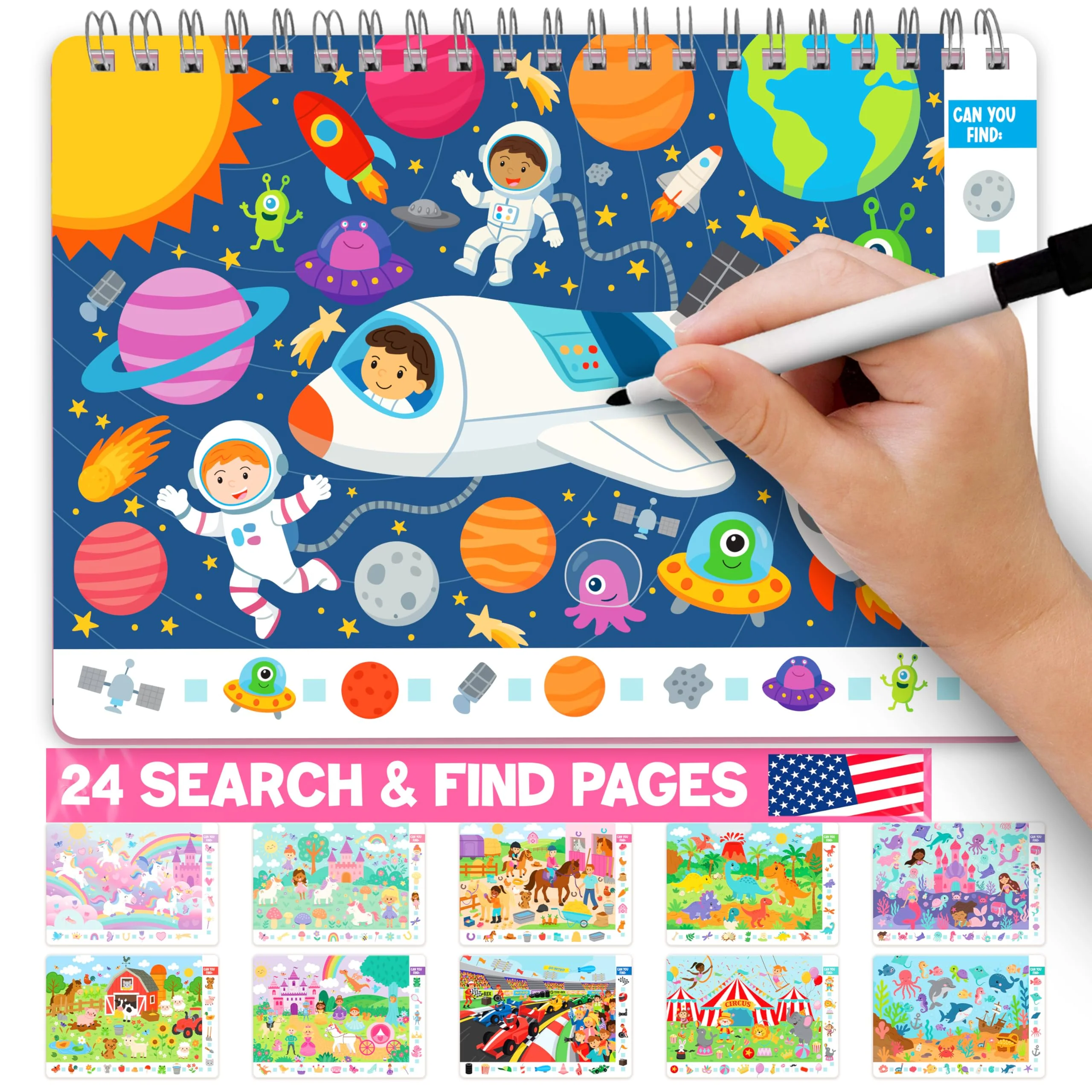 Search and Find Books for Kids 3-5 - Seek and Find Books for Kids 4-6, Hidden Pictures Book Ages 3-6, Preschool Learning Activities, Educational Toys Activity Book, Learning Games for 4 Year Olds