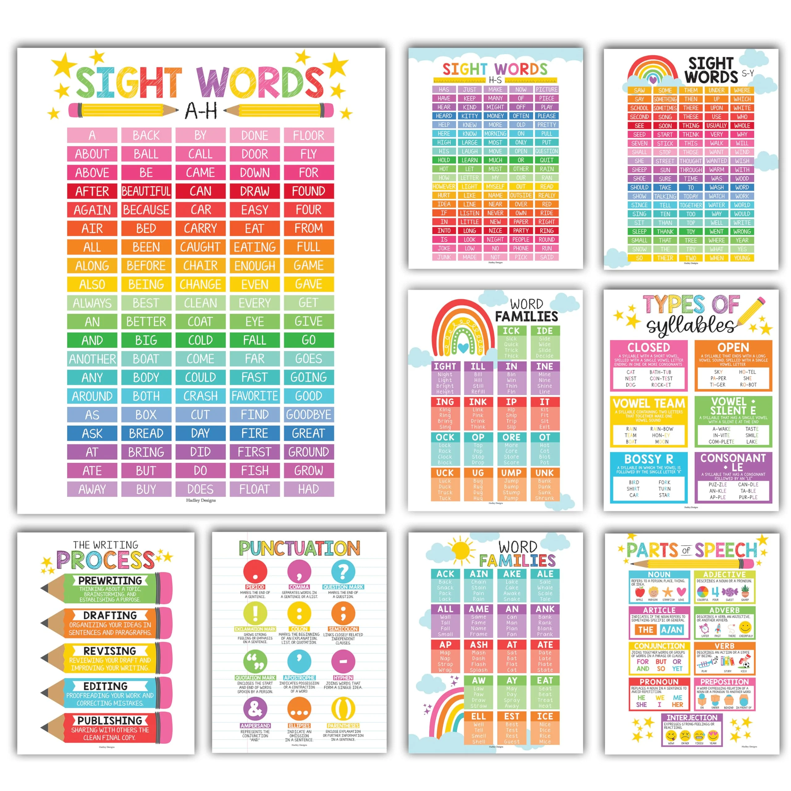 Sight Words Reading Kit | 9 Poster Pack